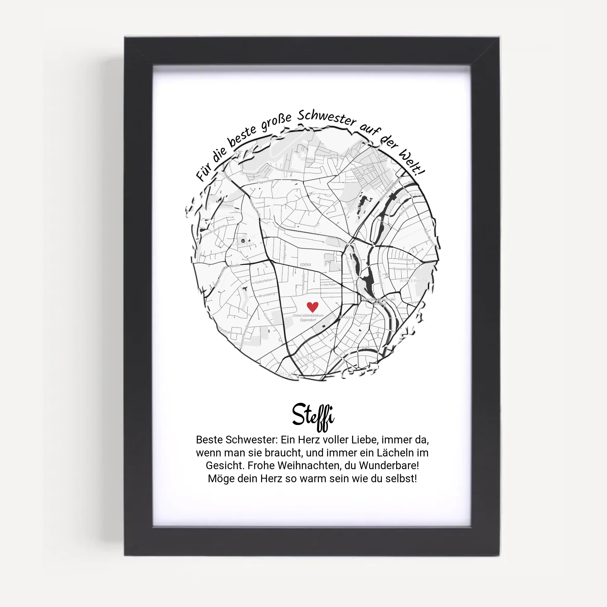 Weihnachtsgeschenk für große Schwester Poster personalisierbar - Cantty