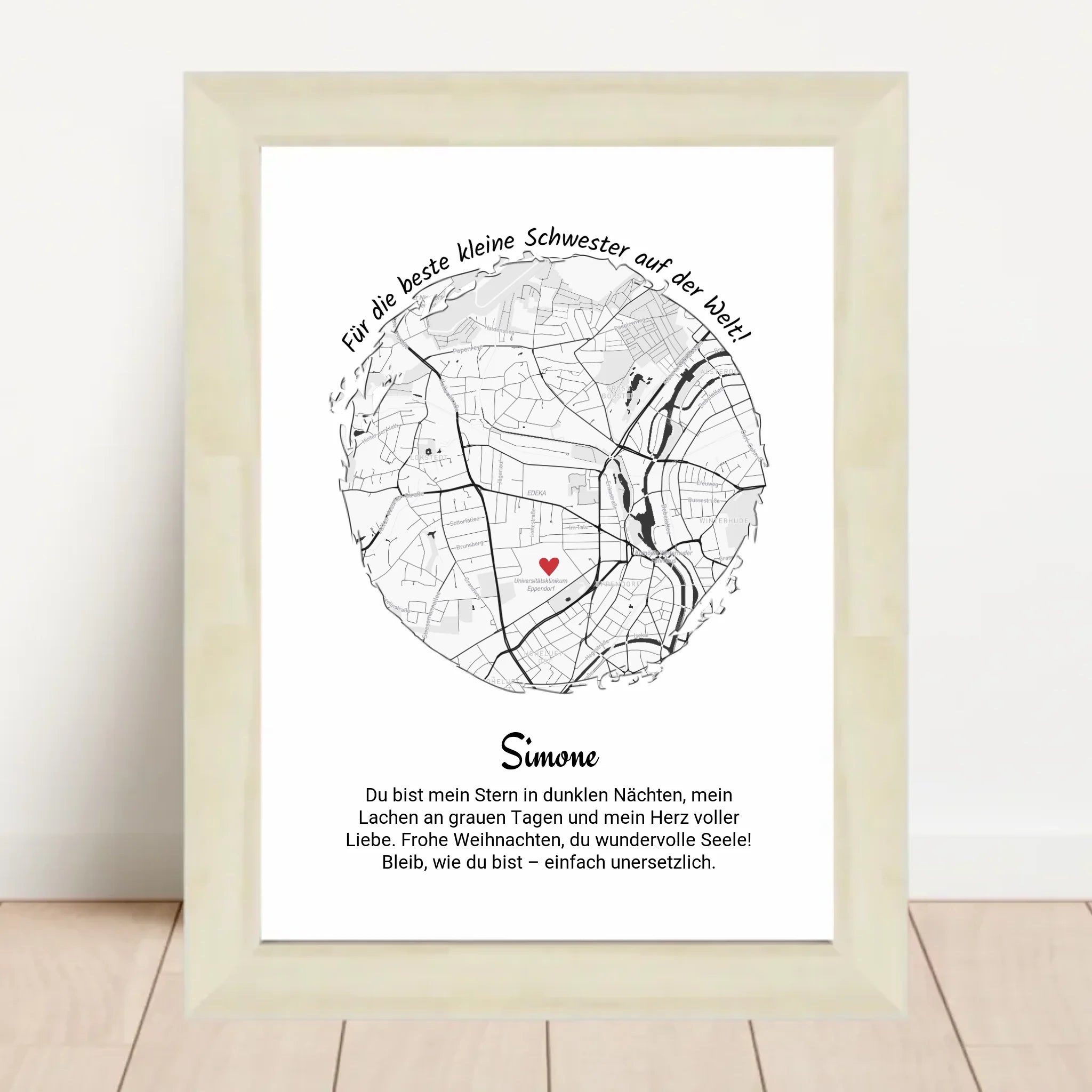 Kleine Schwester Weihnachtsgeschenk Poster personalisierbar - Cantty