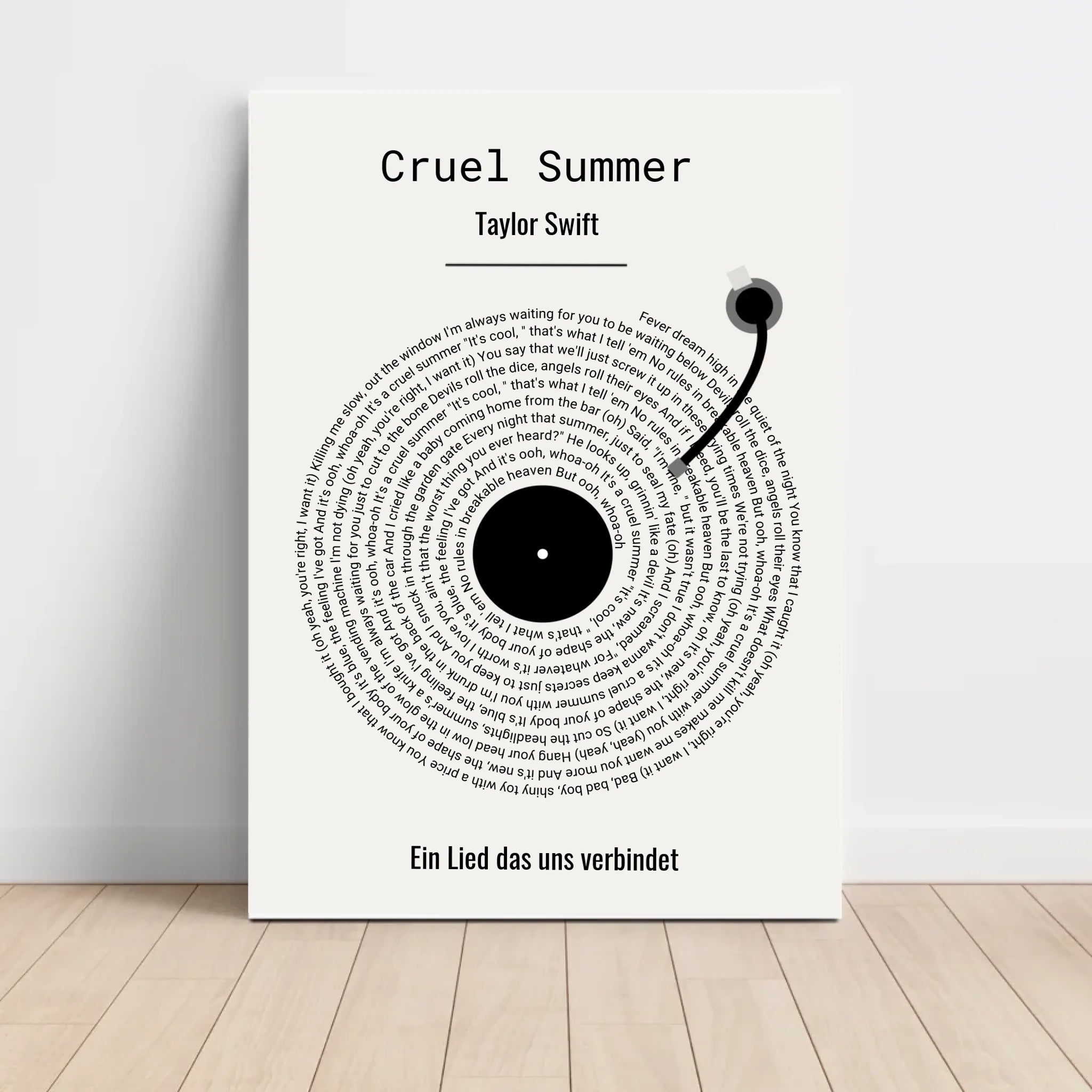 Musikposter Songtext Geschenk personalisiert - Cantty