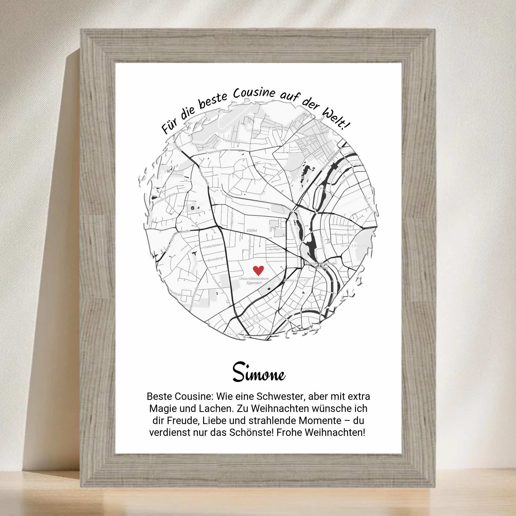 Cousine Weihnachtsgeschenk Poster personalisierbar - Cantty