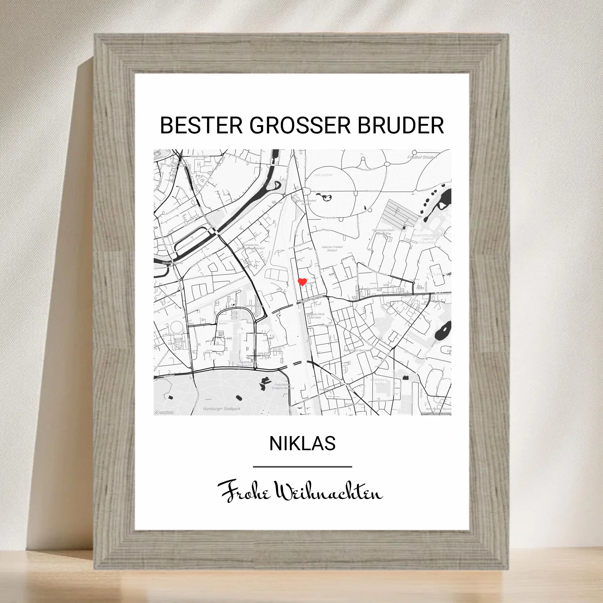 Weihnachtsgeschenk für großen Bruder Poster personalisierbar - Cantty