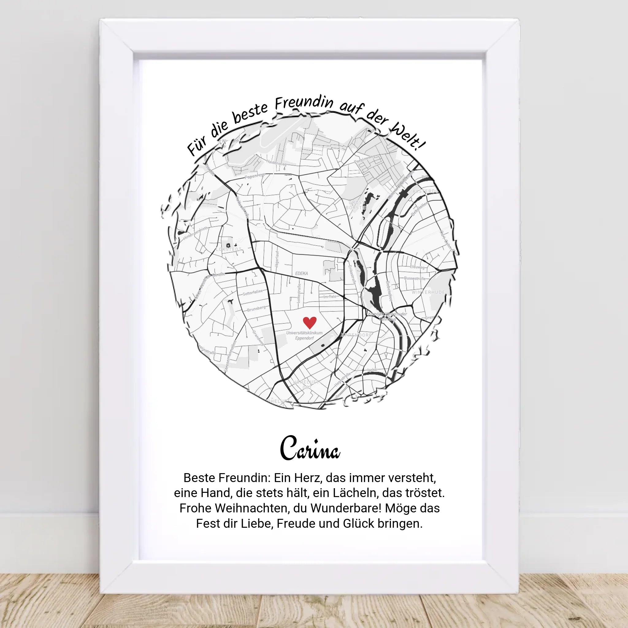 Beste Freundin Weihnachten Geschenk Poster personalisierbar - Cantty