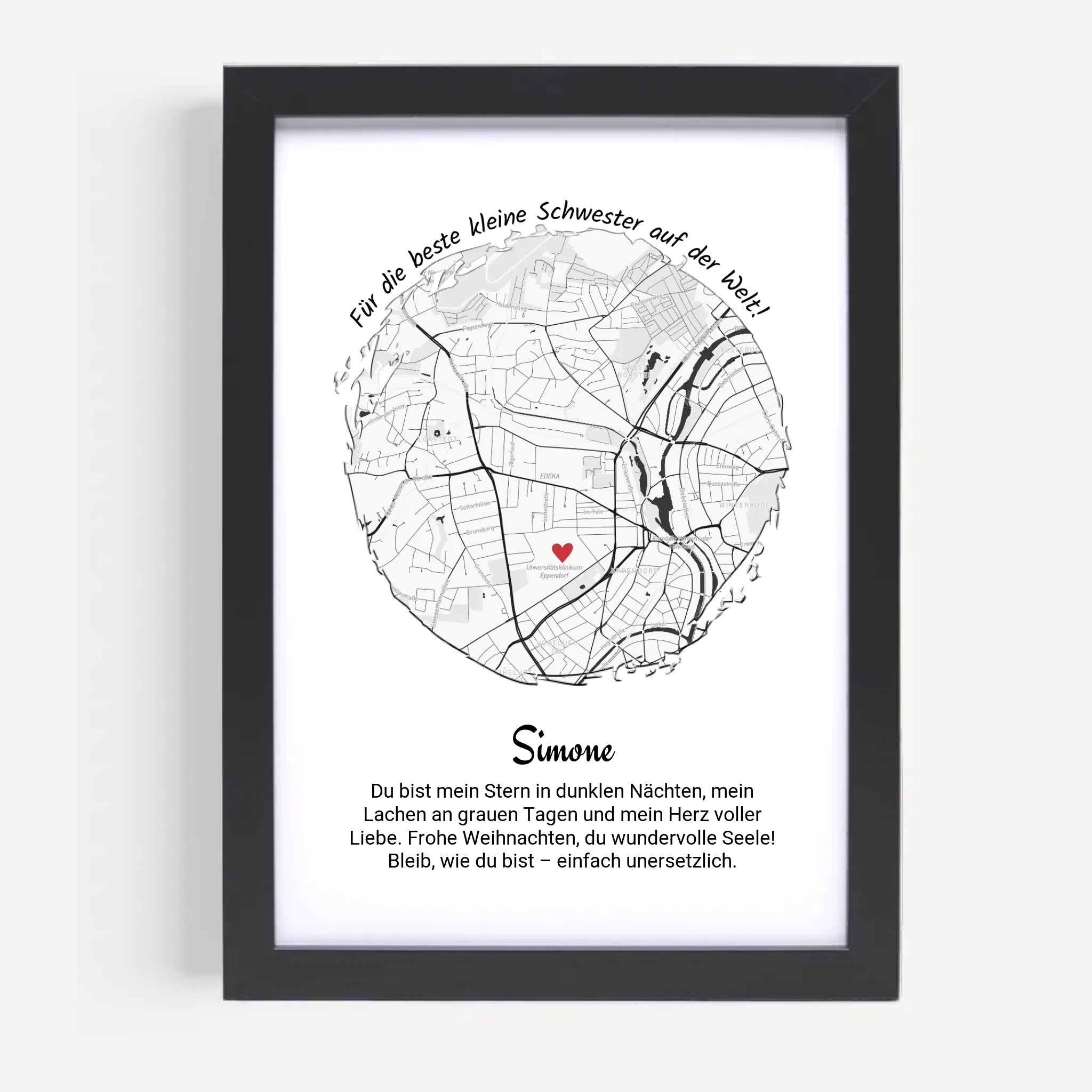 Kleine Schwester Weihnachtsgeschenk Poster personalisierbar - Cantty