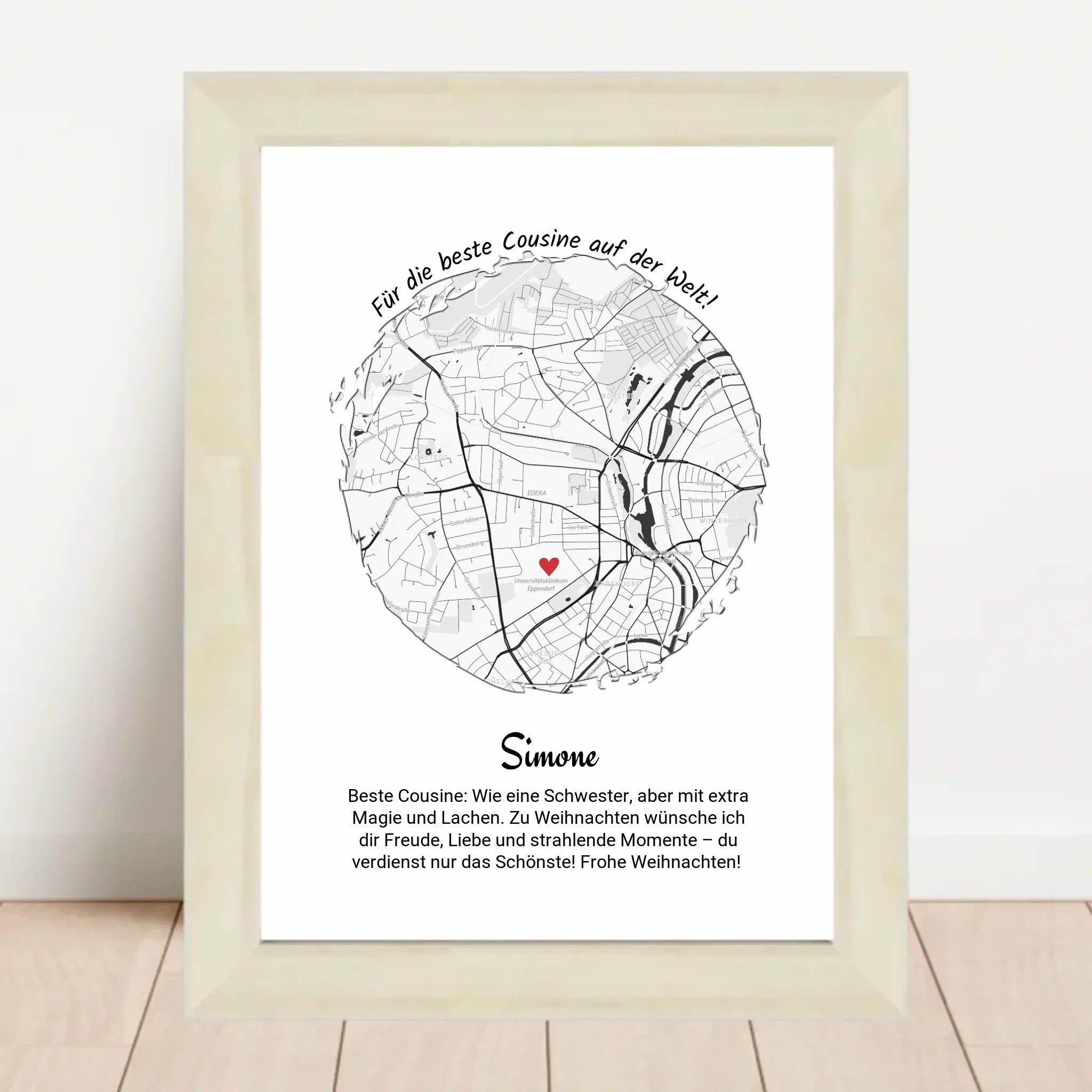 Cousine Weihnachtsgeschenk Poster personalisierbar - Cantty