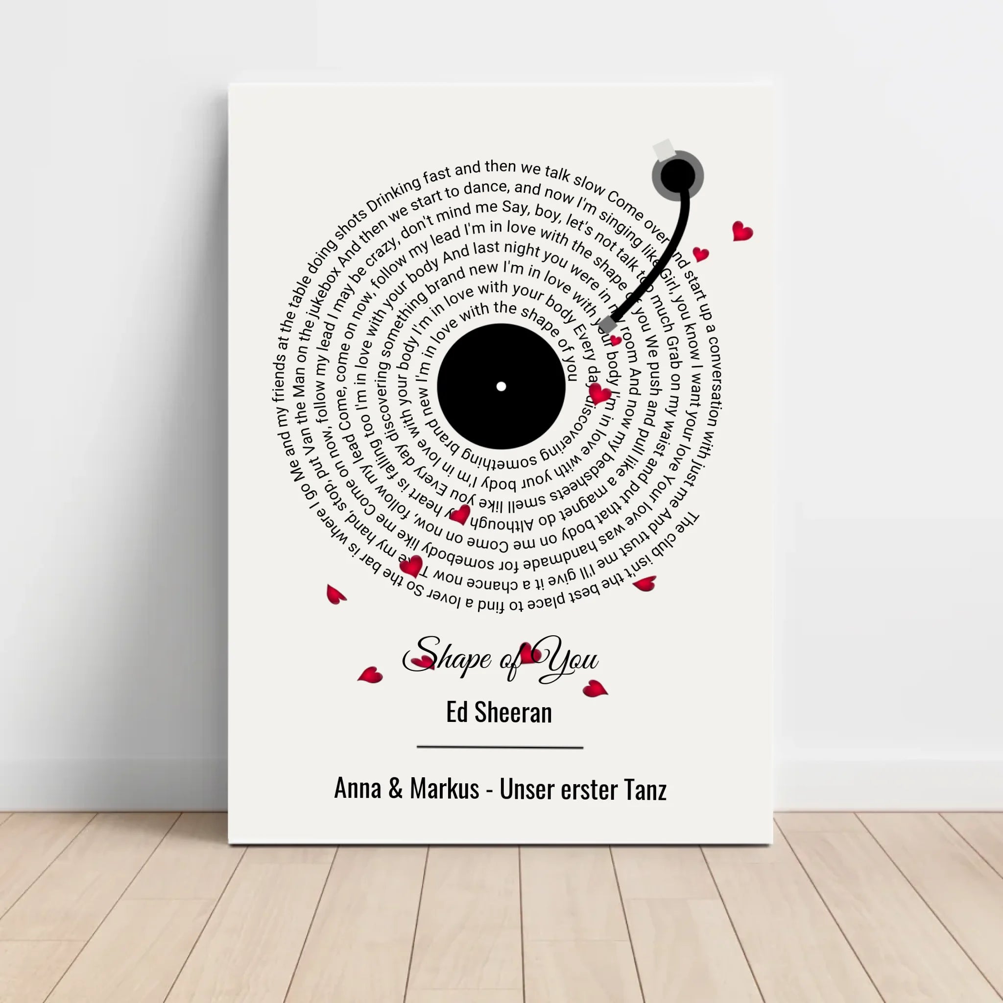 Musikposter Songtext für Paar Jahrestag, Hochzeitstag & Valentinstag - Cantty