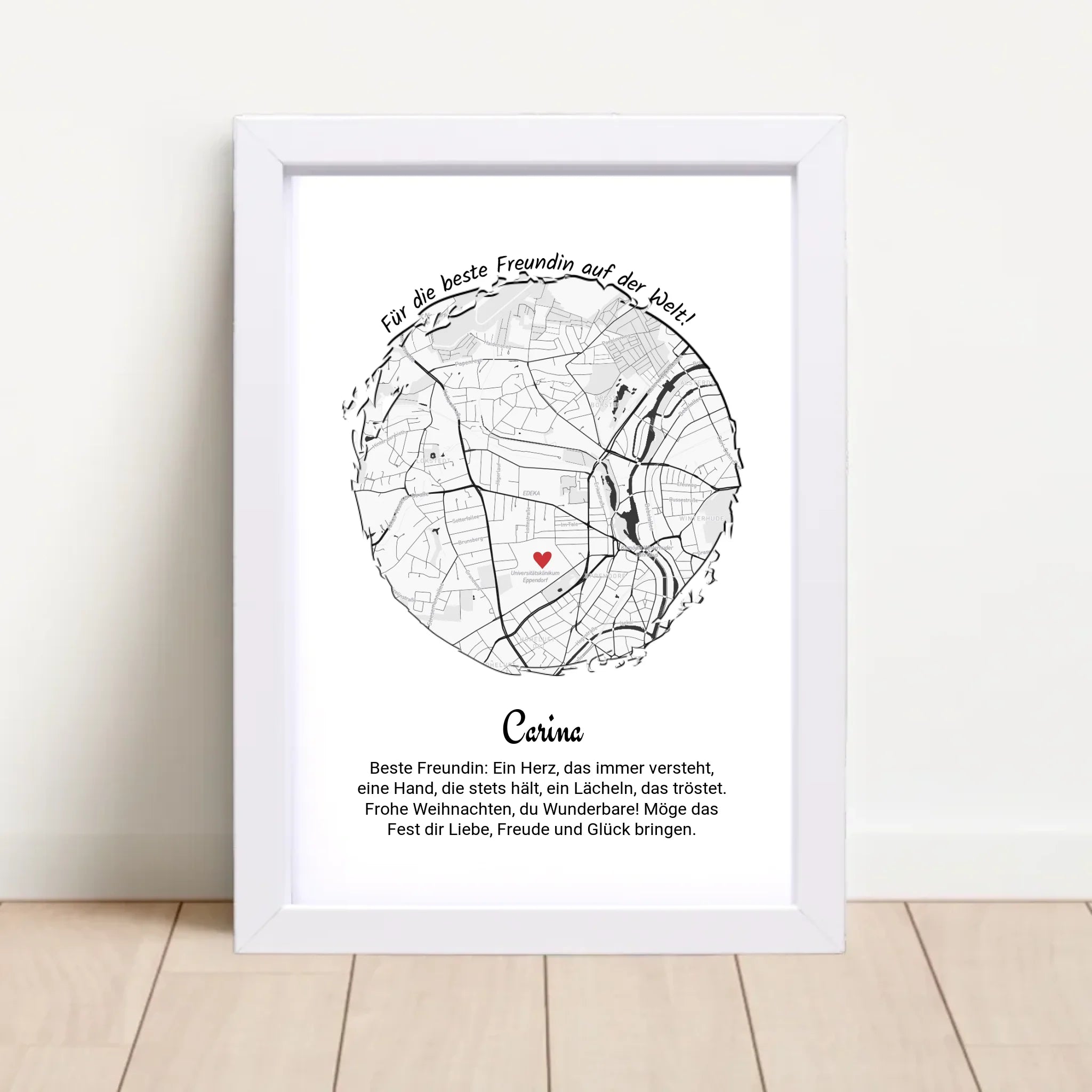 Beste Freundin Weihnachten Geschenk Poster personalisierbar - Cantty