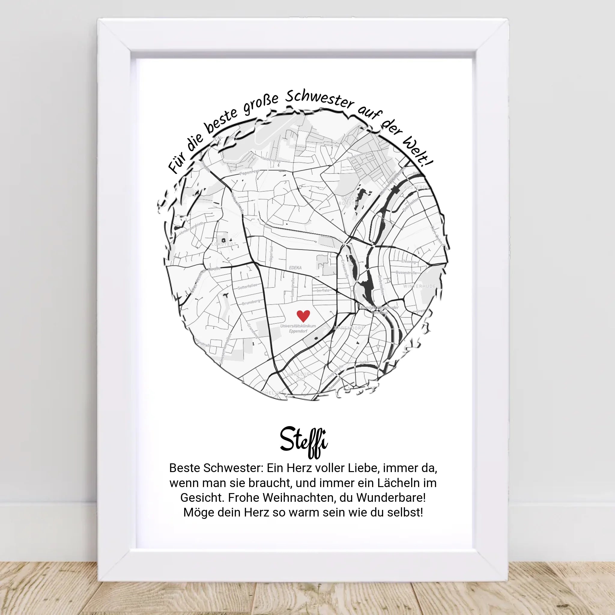 Weihnachtsgeschenk für große Schwester Poster personalisierbar - Cantty