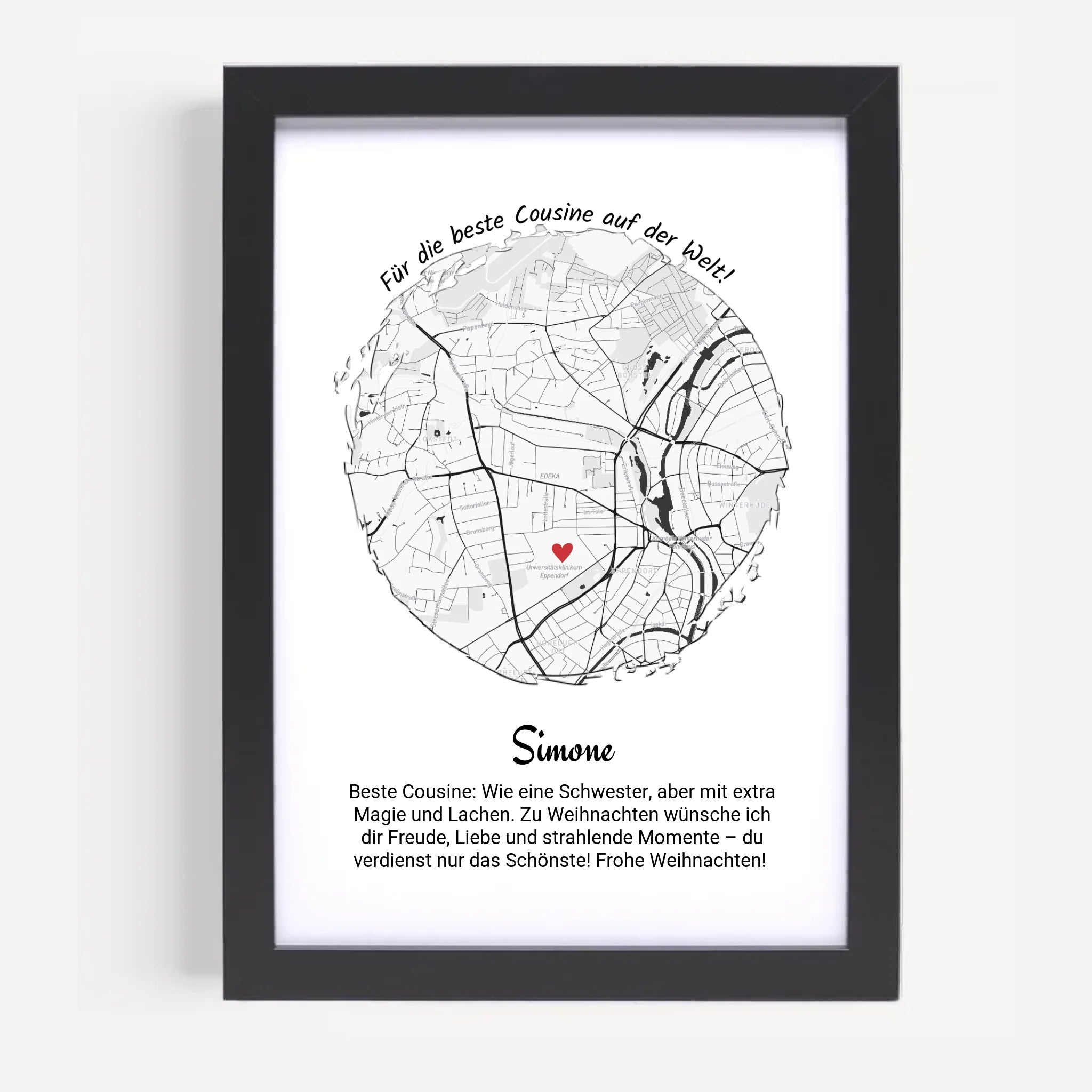 Cousine Weihnachtsgeschenk Poster personalisierbar - Cantty