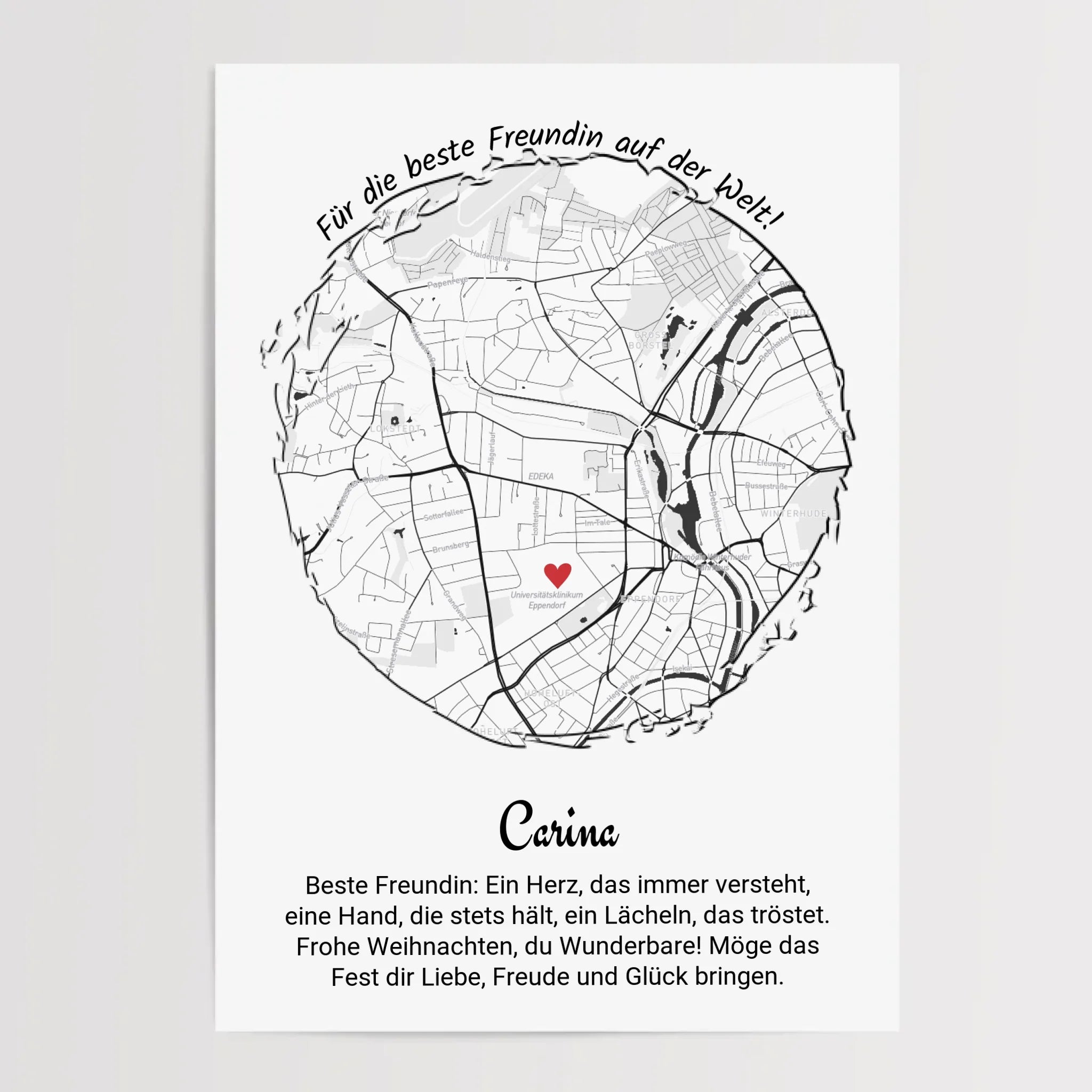 Beste Freundin Weihnachten Geschenk Poster personalisierbar - Cantty