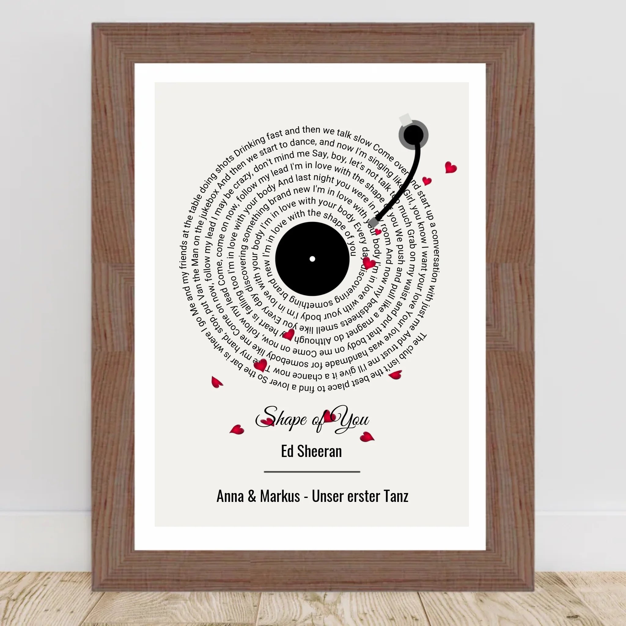 Musikposter Songtext für Paar Jahrestag, Hochzeitstag & Valentinstag - Cantty