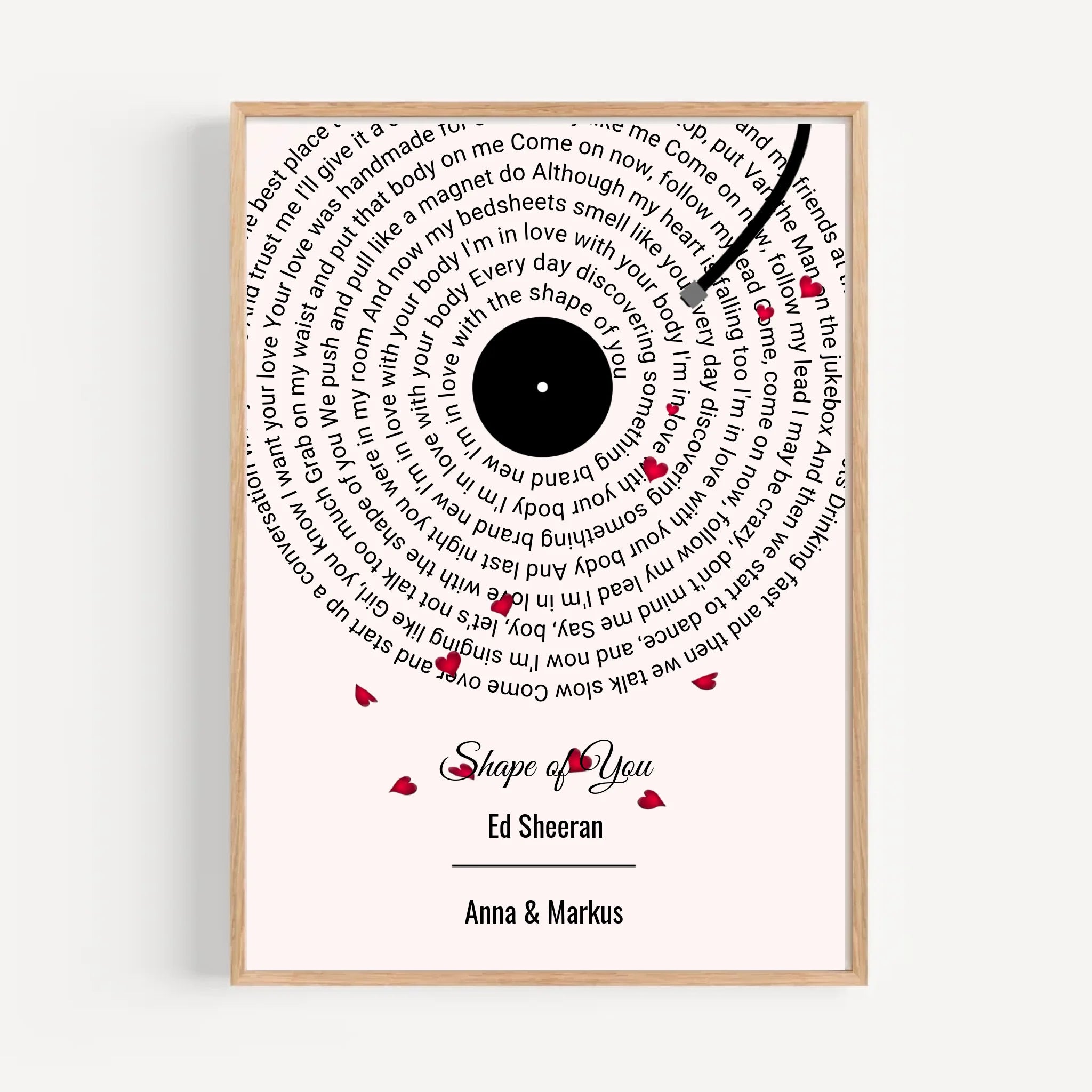 Hochzeitstagsgeschenk Paar Lieblingssongtext Poster personalisierbar - Cantty