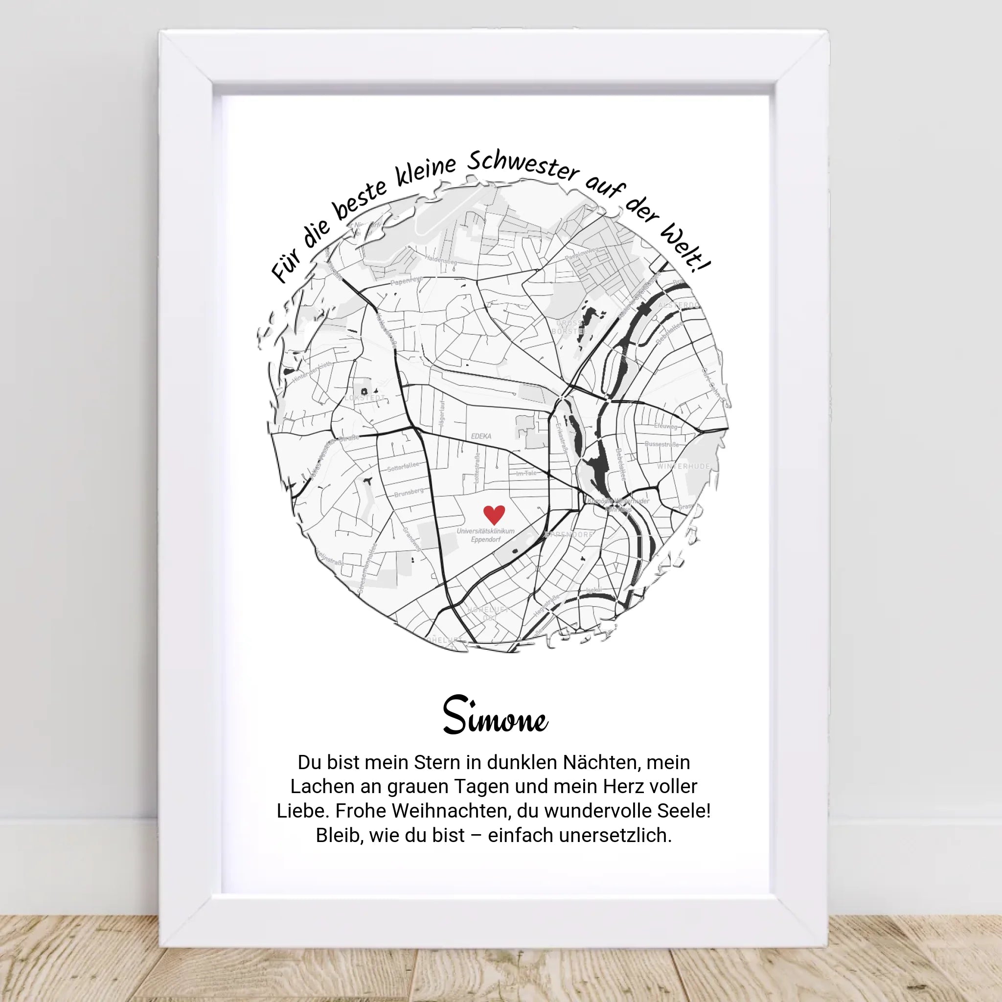 Kleine Schwester Weihnachtsgeschenk Poster personalisierbar - Cantty