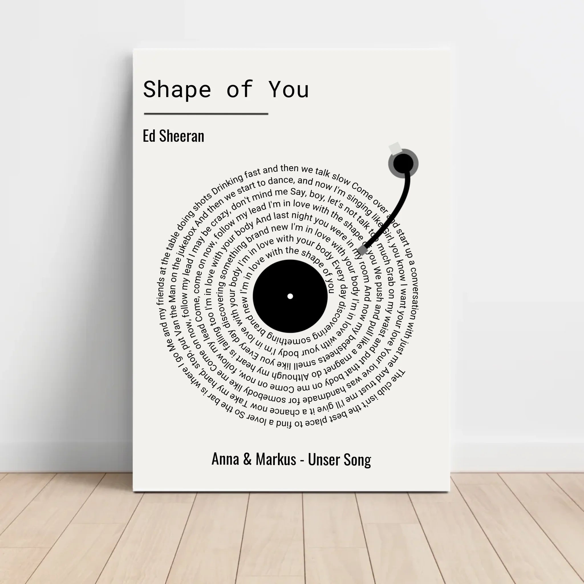 Paar Musikgeschenk Songtext Hochzeitstag Poster personalisierbar - Cantty