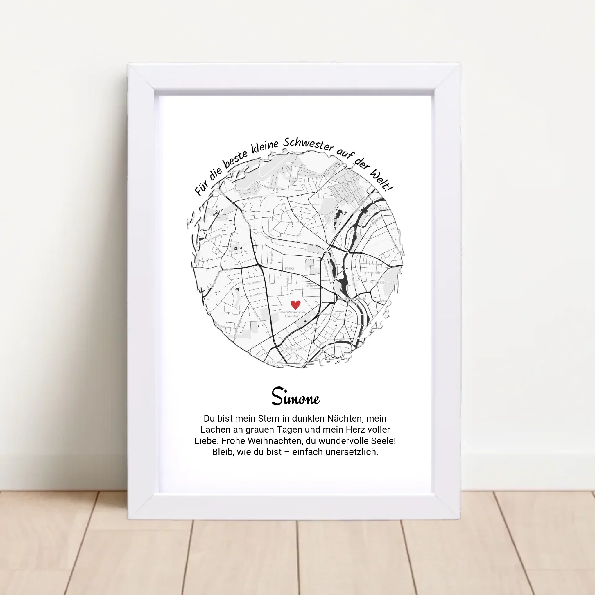 Kleine Schwester Weihnachtsgeschenk Poster personalisierbar - Cantty