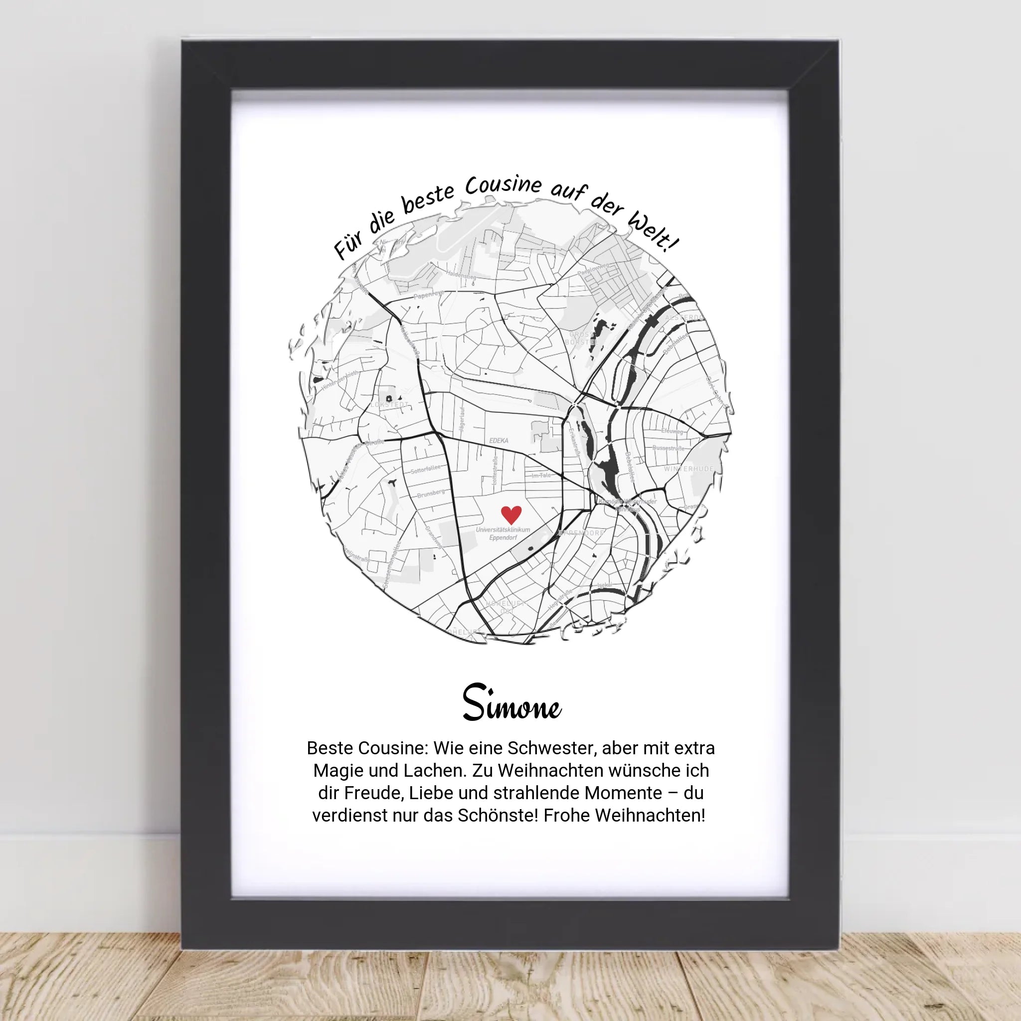 Cousine Weihnachtsgeschenk Poster personalisierbar - Cantty