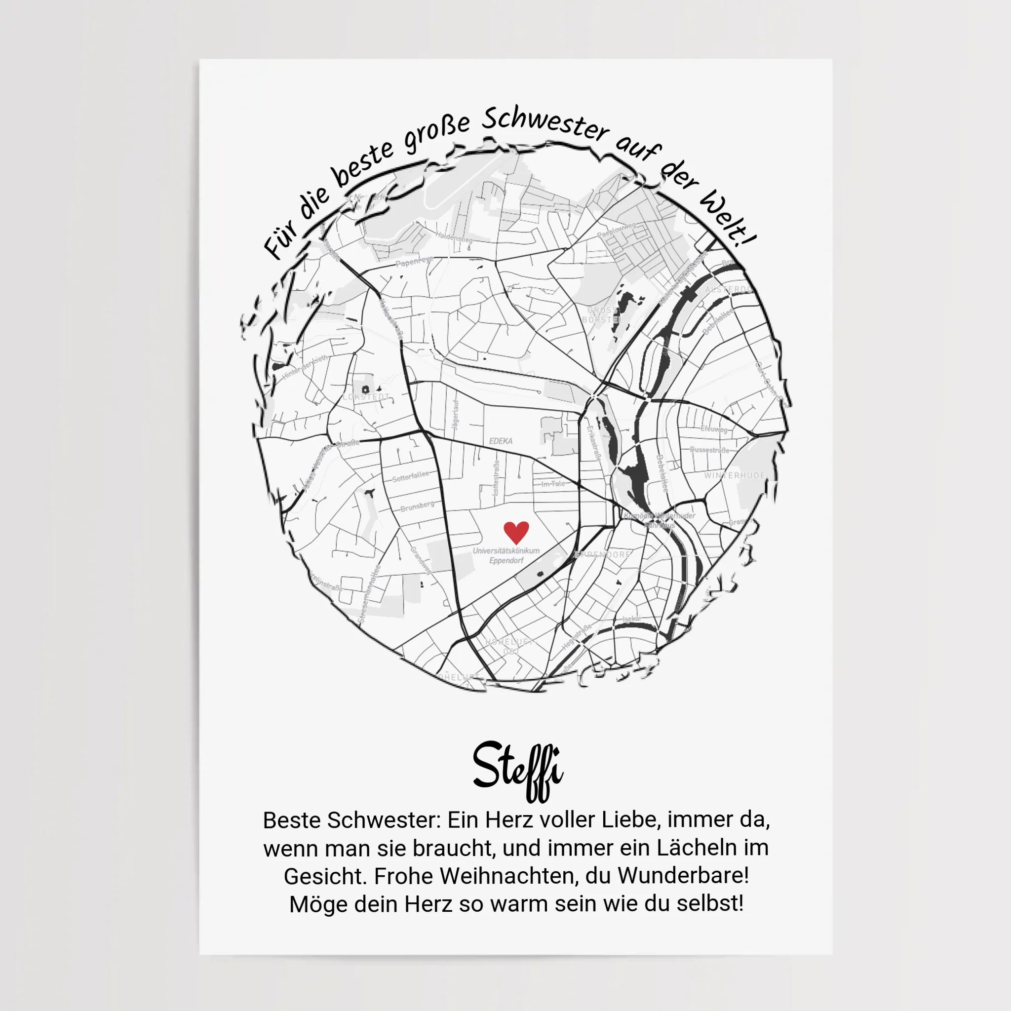 Weihnachtsgeschenk für große Schwester Poster personalisierbar - Cantty