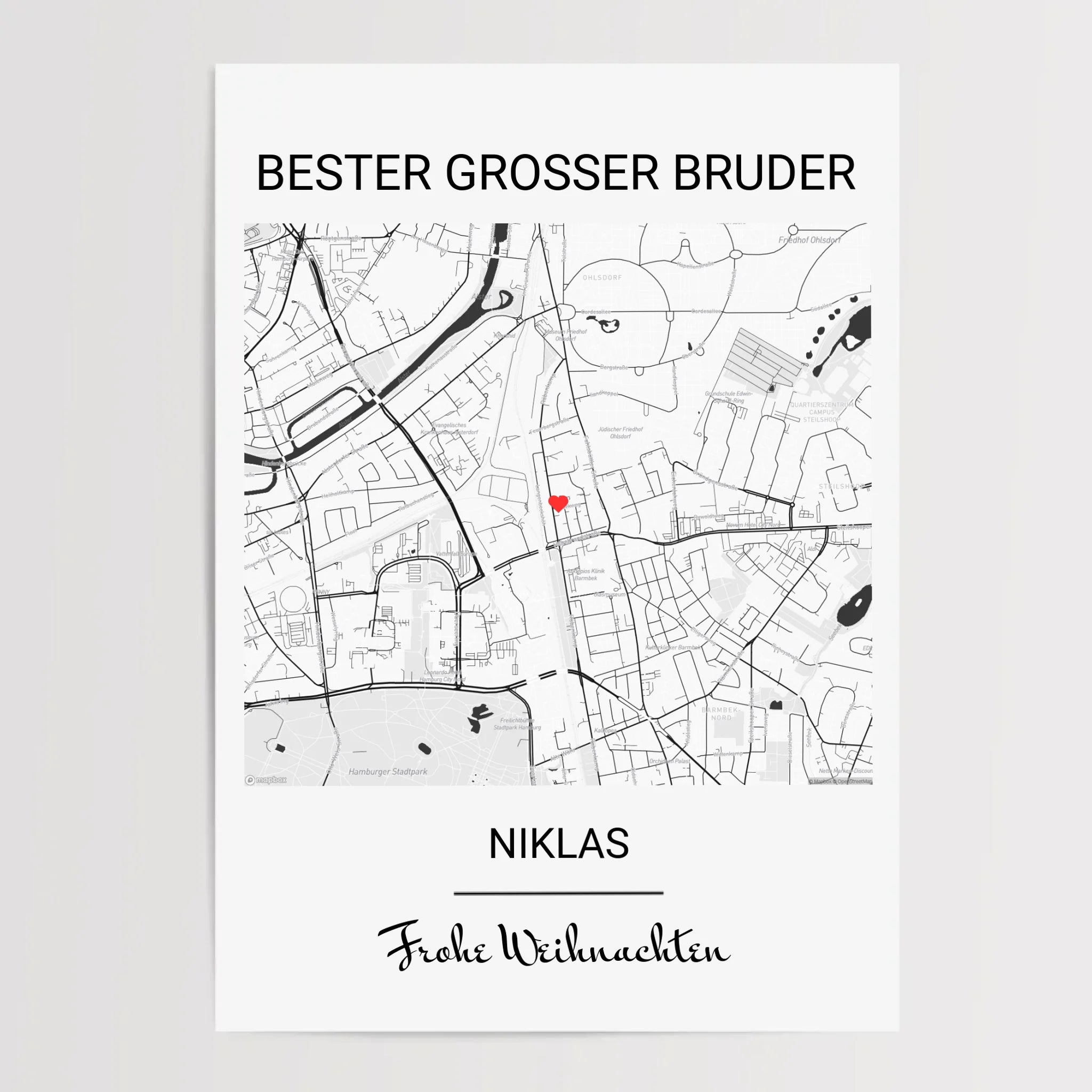 Weihnachtsgeschenk für großen Bruder Poster personalisierbar - Cantty