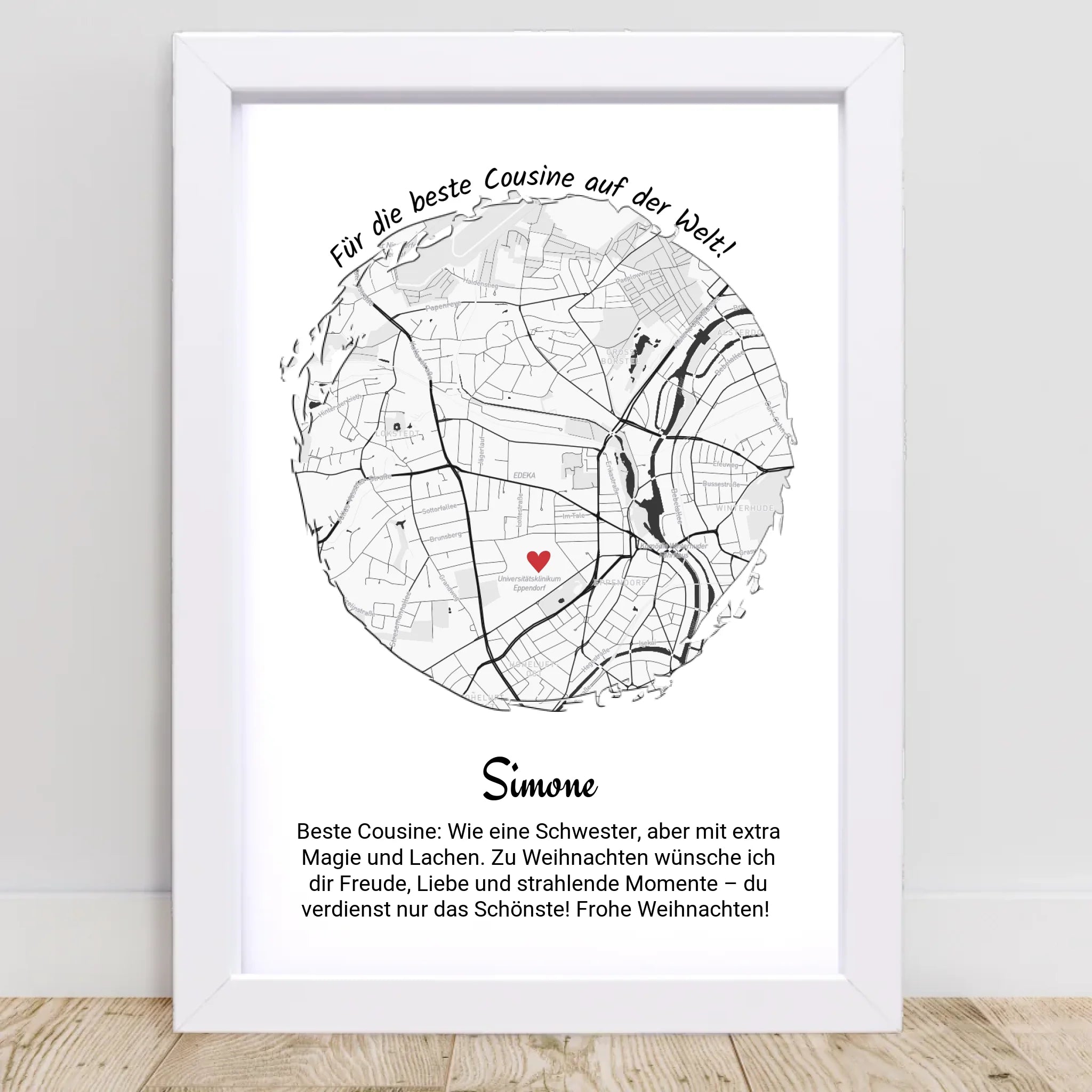 Cousine Weihnachtsgeschenk Poster personalisierbar - Cantty