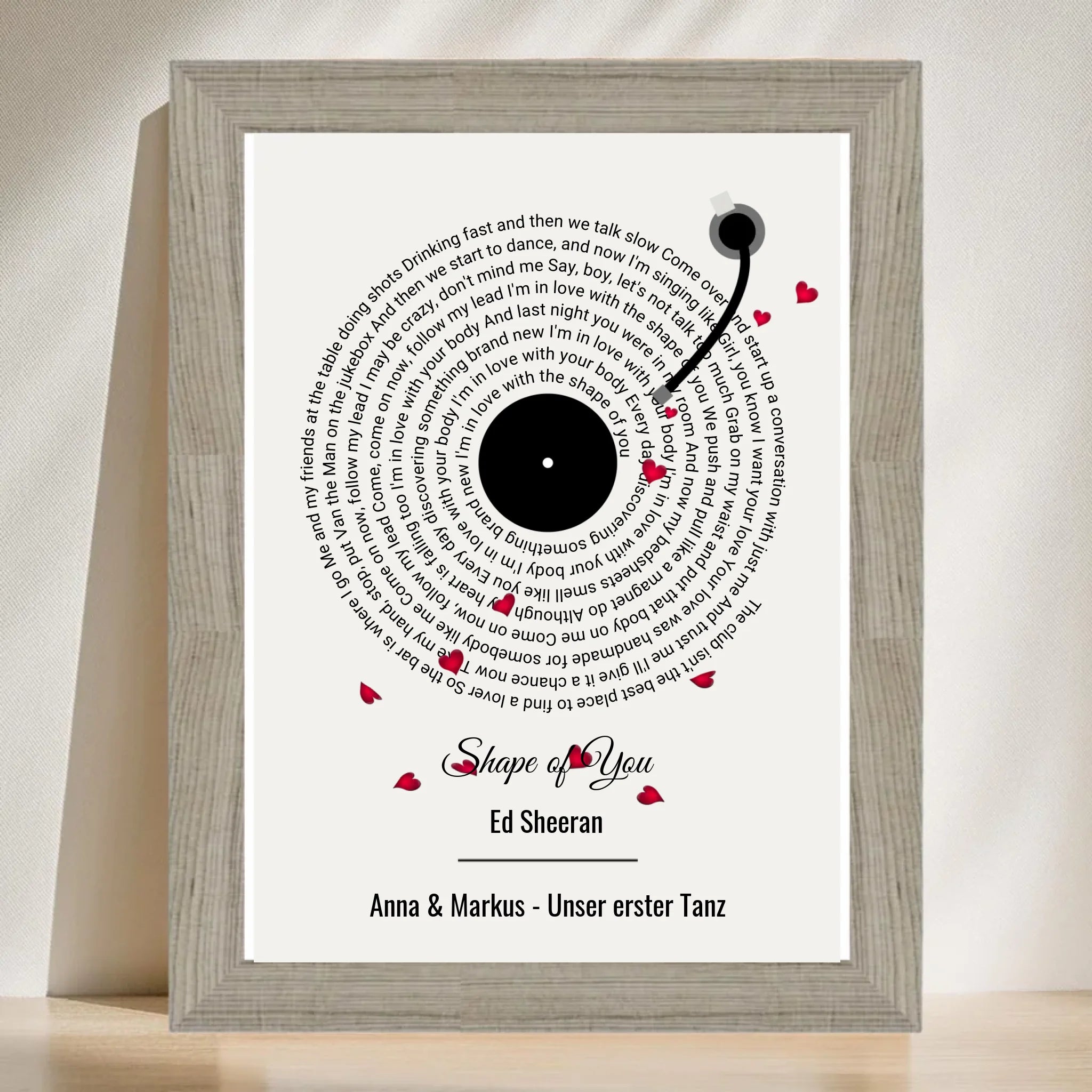 Musikposter Songtext für Paar Jahrestag, Hochzeitstag & Valentinstag - Cantty