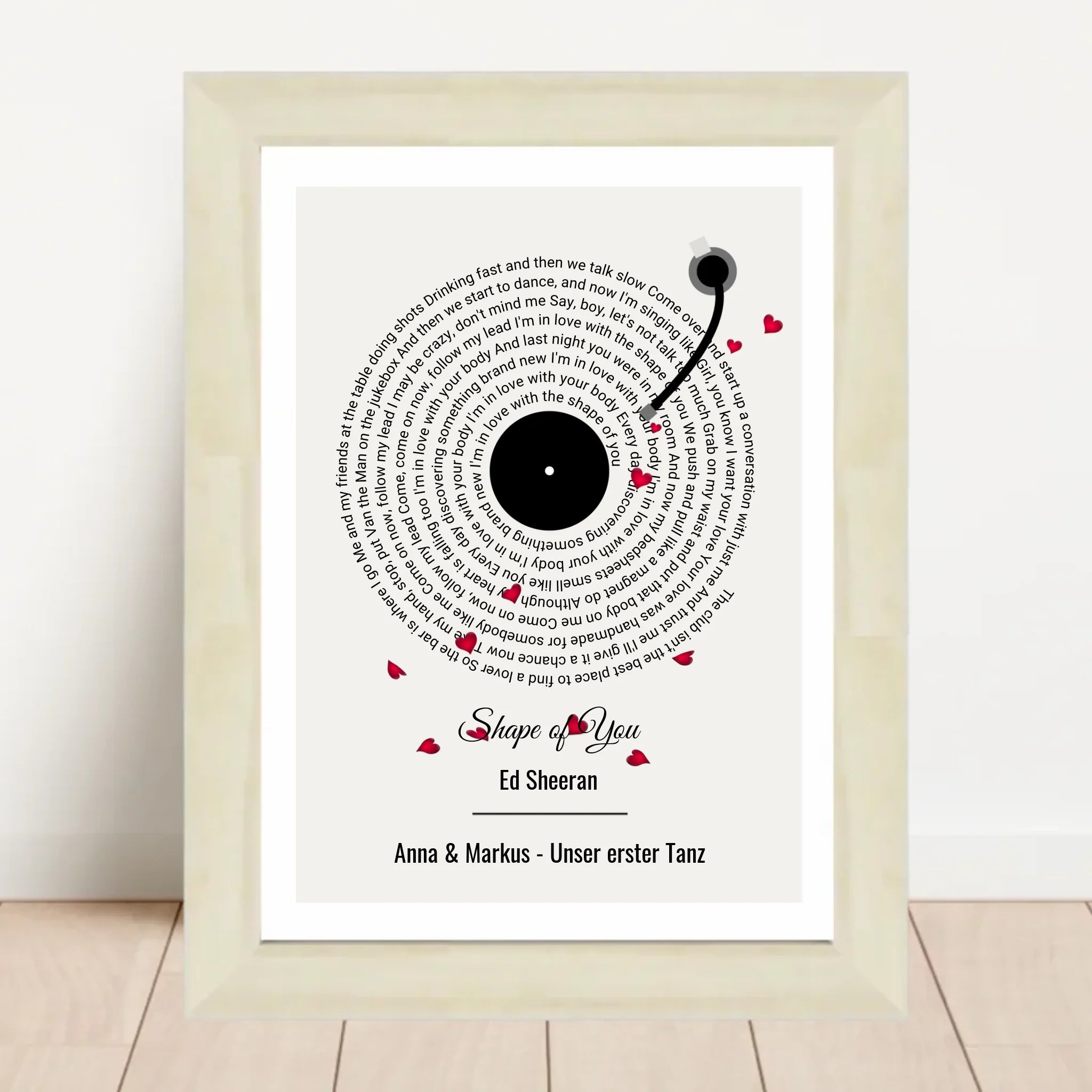 Musikposter Songtext für Paar Jahrestag, Hochzeitstag & Valentinstag - Cantty