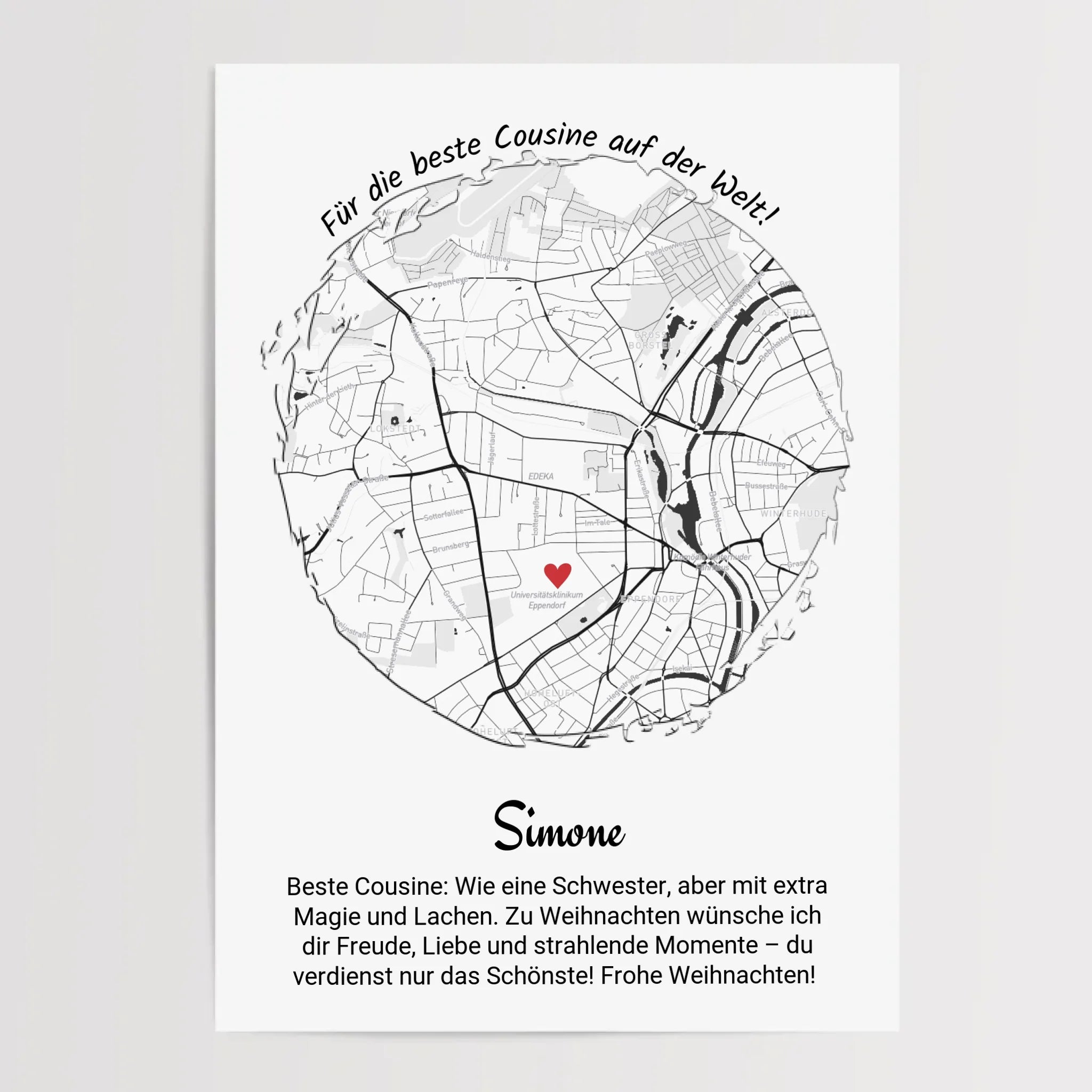 Cousine Weihnachtsgeschenk Poster personalisierbar - Cantty