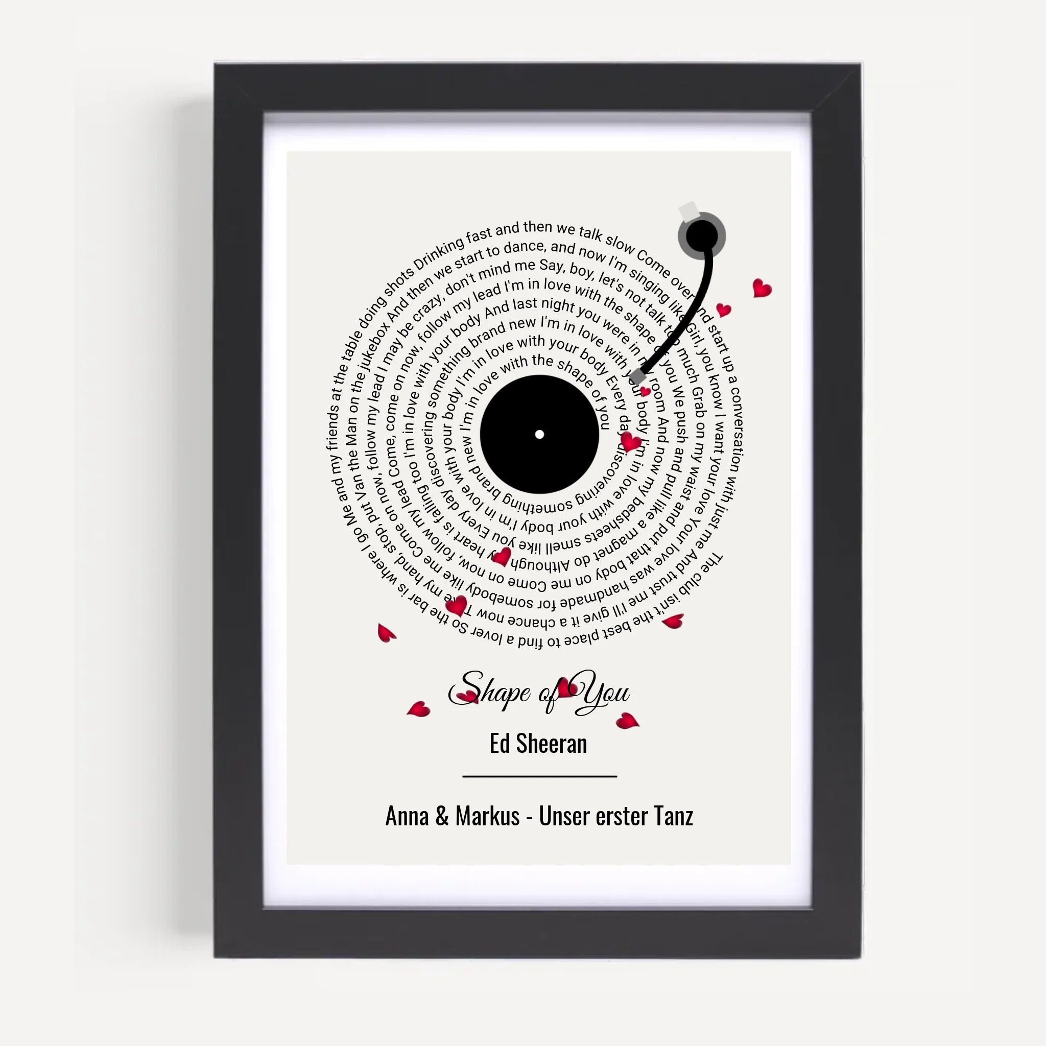 Musikposter Songtext für Paar Jahrestag, Hochzeitstag & Valentinstag - Cantty