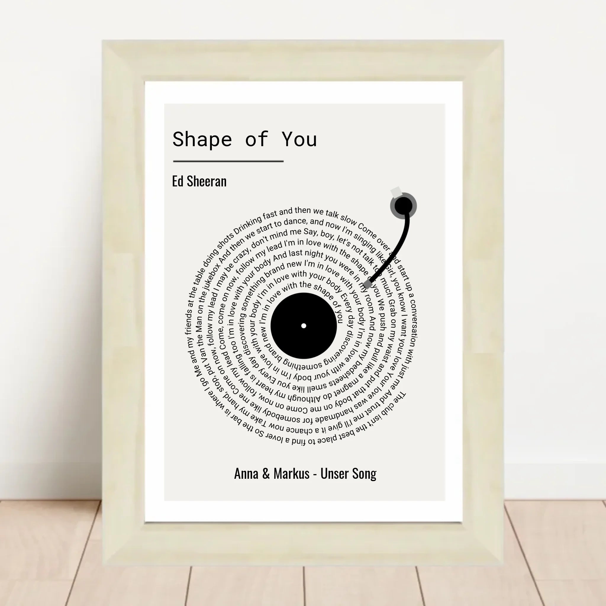 Paar Musikgeschenk Songtext Hochzeitstag Poster personalisierbar - Cantty