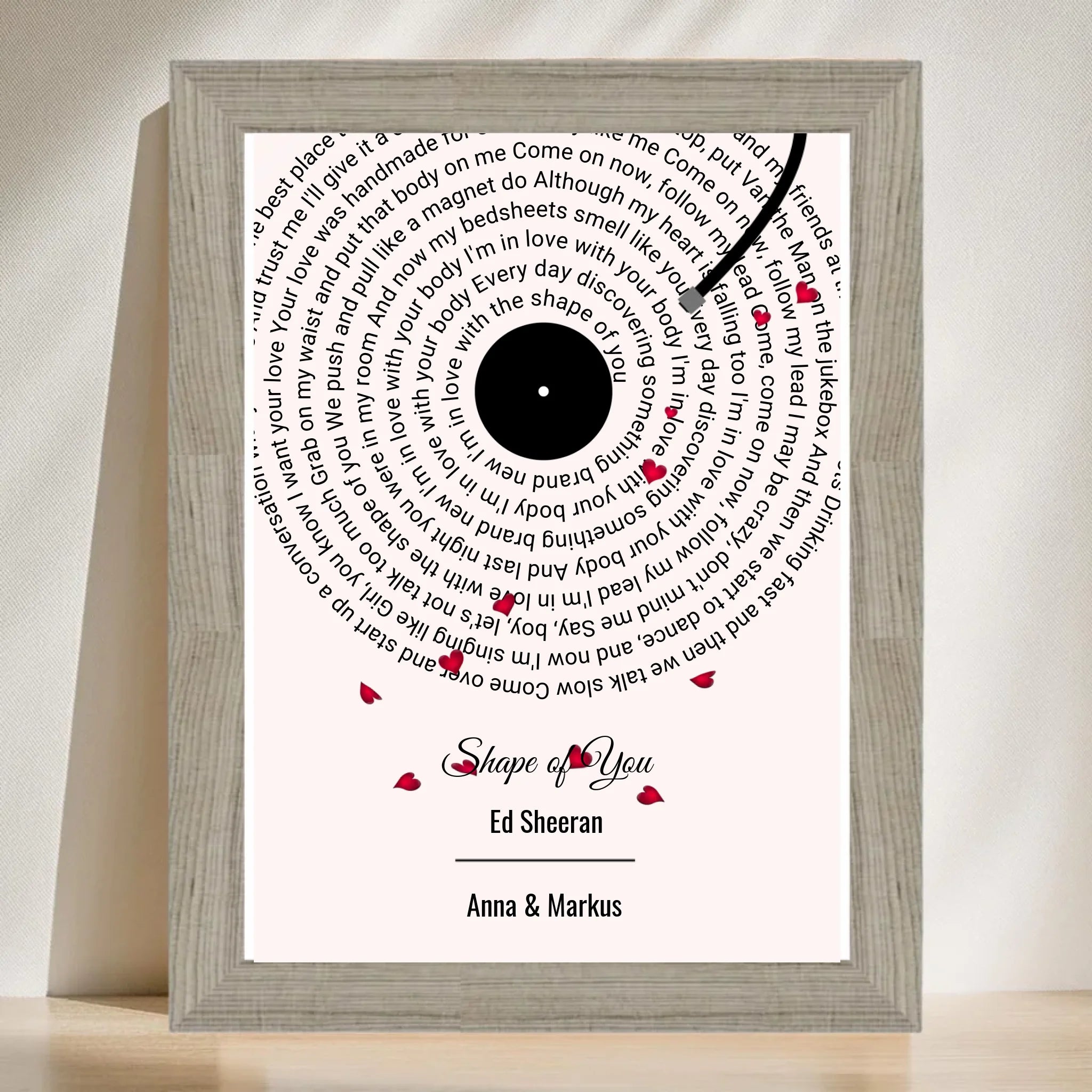 Hochzeitstagsgeschenk Paar Lieblingssongtext Poster personalisierbar - Cantty