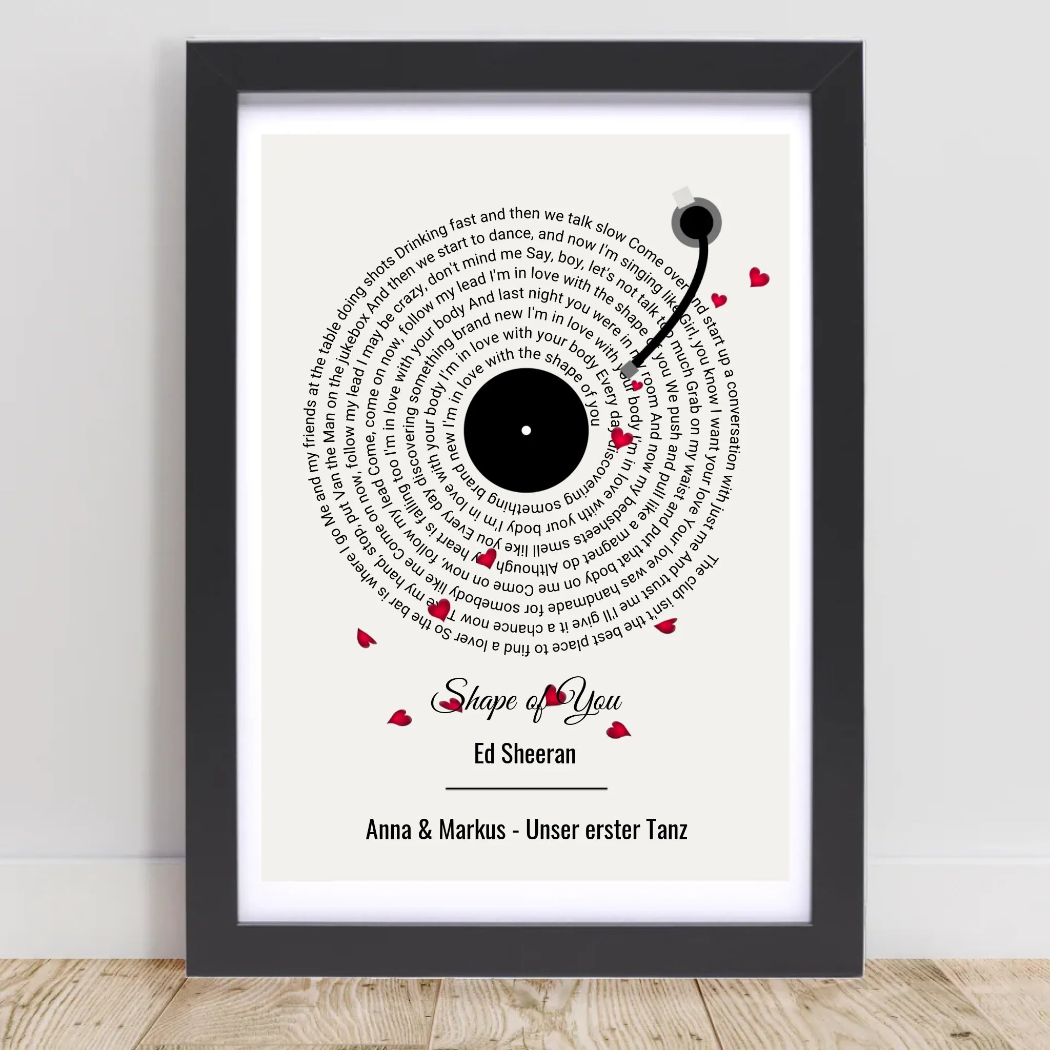 Musikposter Songtext für Paar Jahrestag, Hochzeitstag & Valentinstag - Cantty