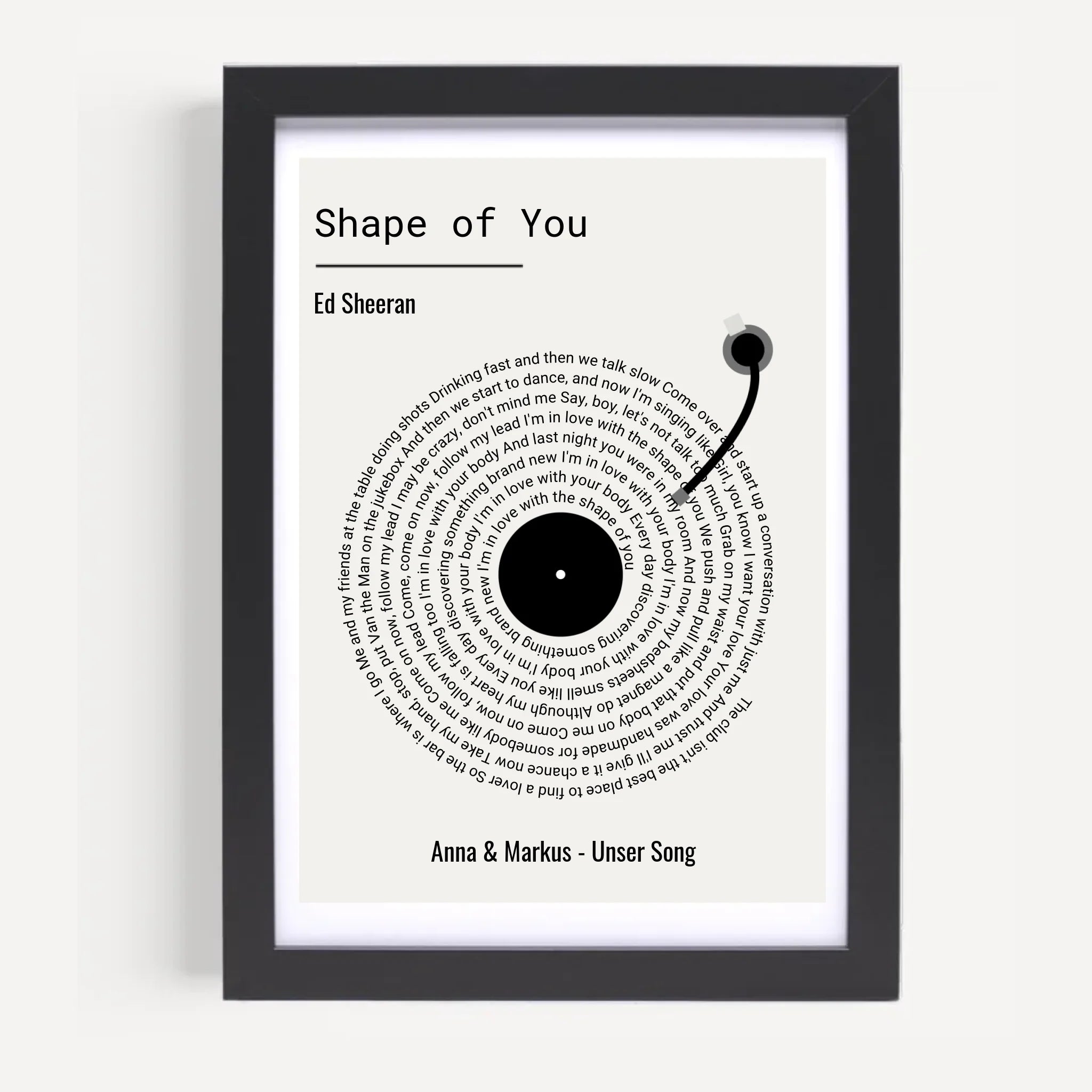 Paar Musikgeschenk Songtext Hochzeitstag Poster personalisierbar - Cantty