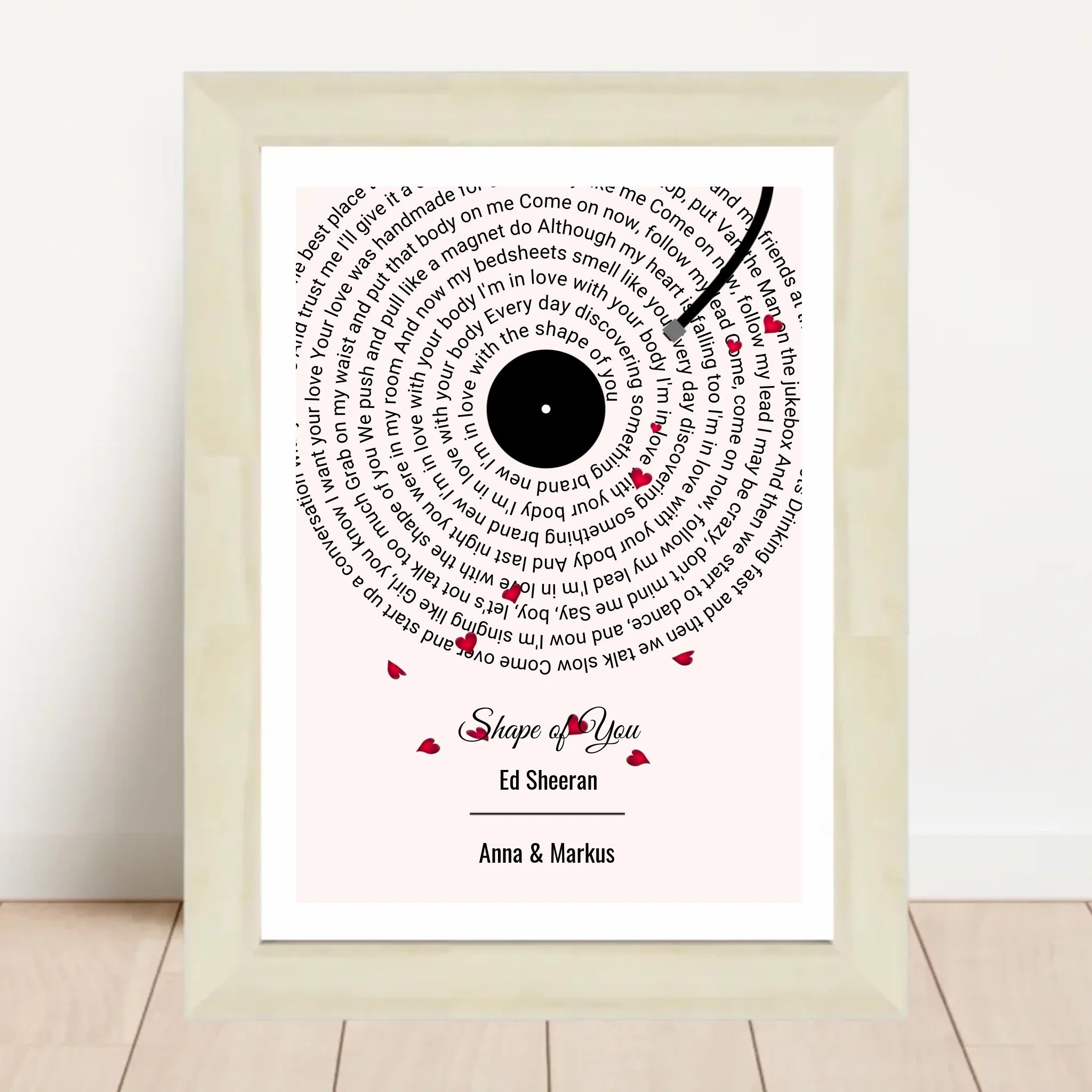 Hochzeitstagsgeschenk Paar Lieblingssongtext Poster personalisierbar - Cantty