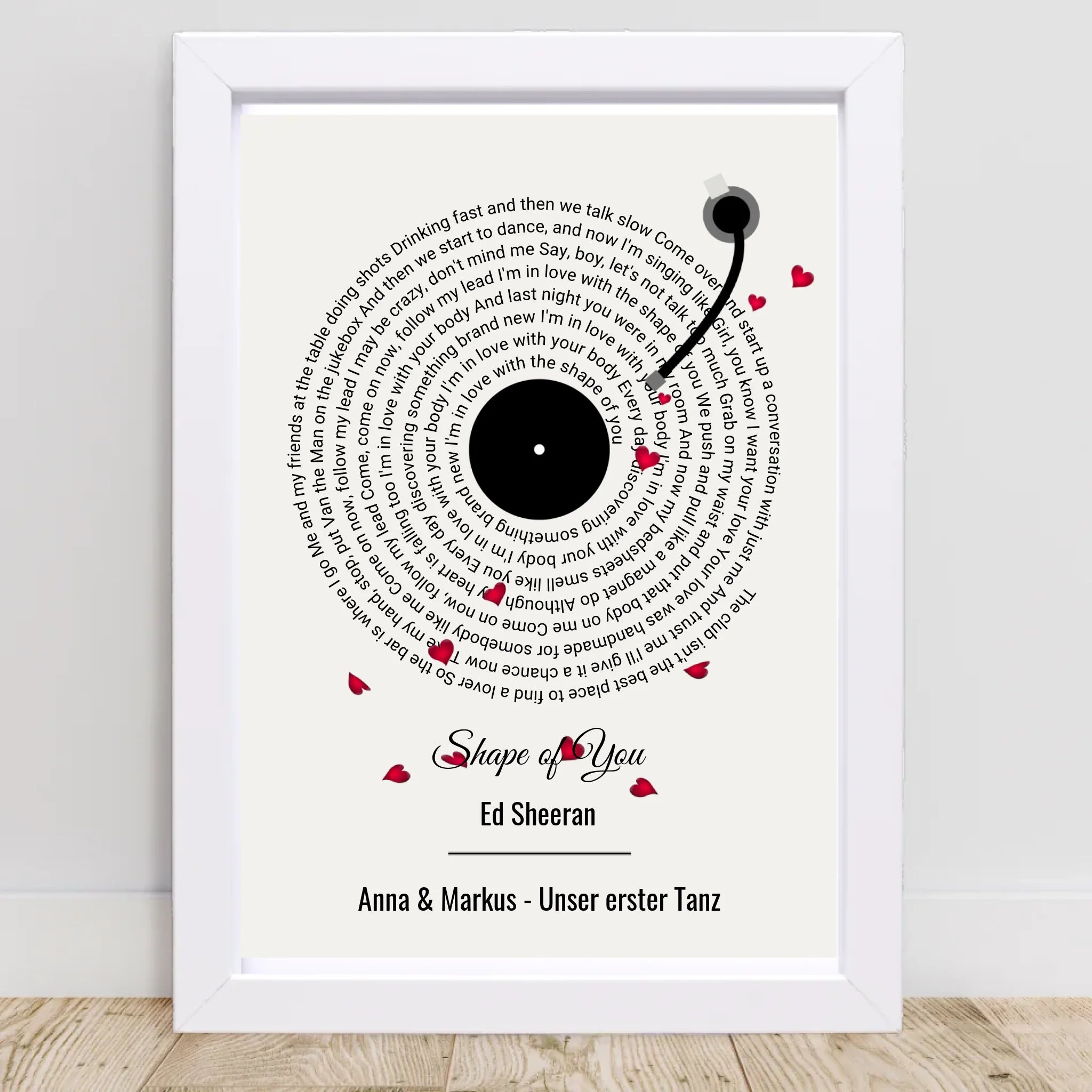 Musikposter Songtext für Paar Jahrestag, Hochzeitstag & Valentinstag - Cantty