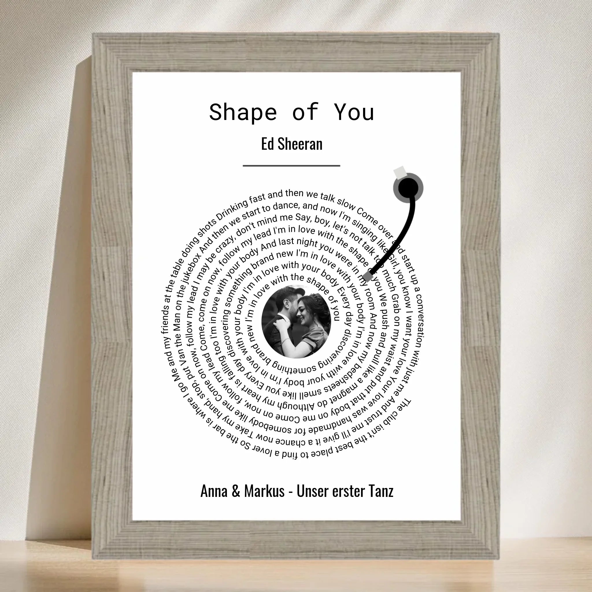 Hochzeitsgeschenk Brautpaar Songtext Musikposter mit Foto - Cantty