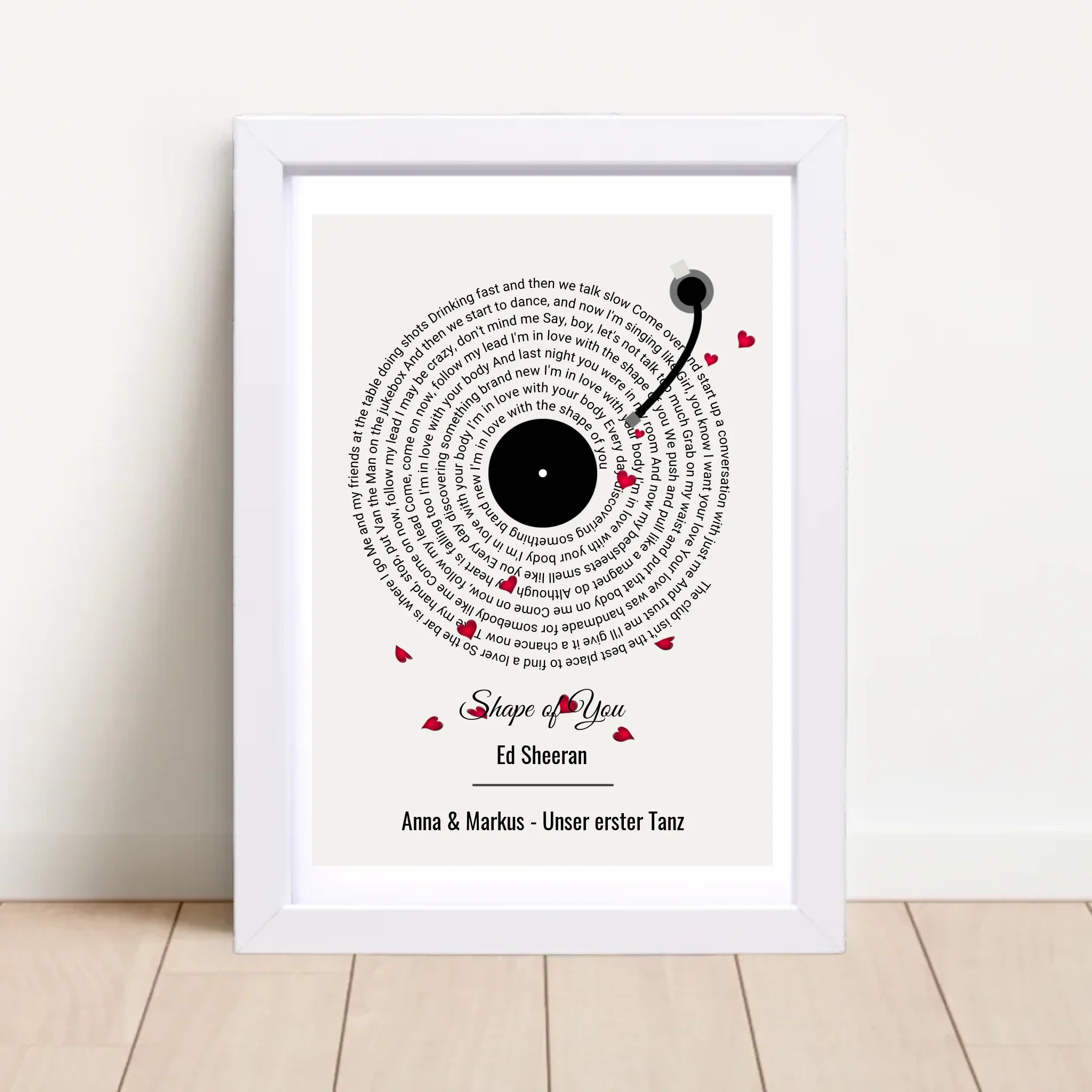 Musikposter Songtext für Paar Jahrestag, Hochzeitstag & Valentinstag - Cantty