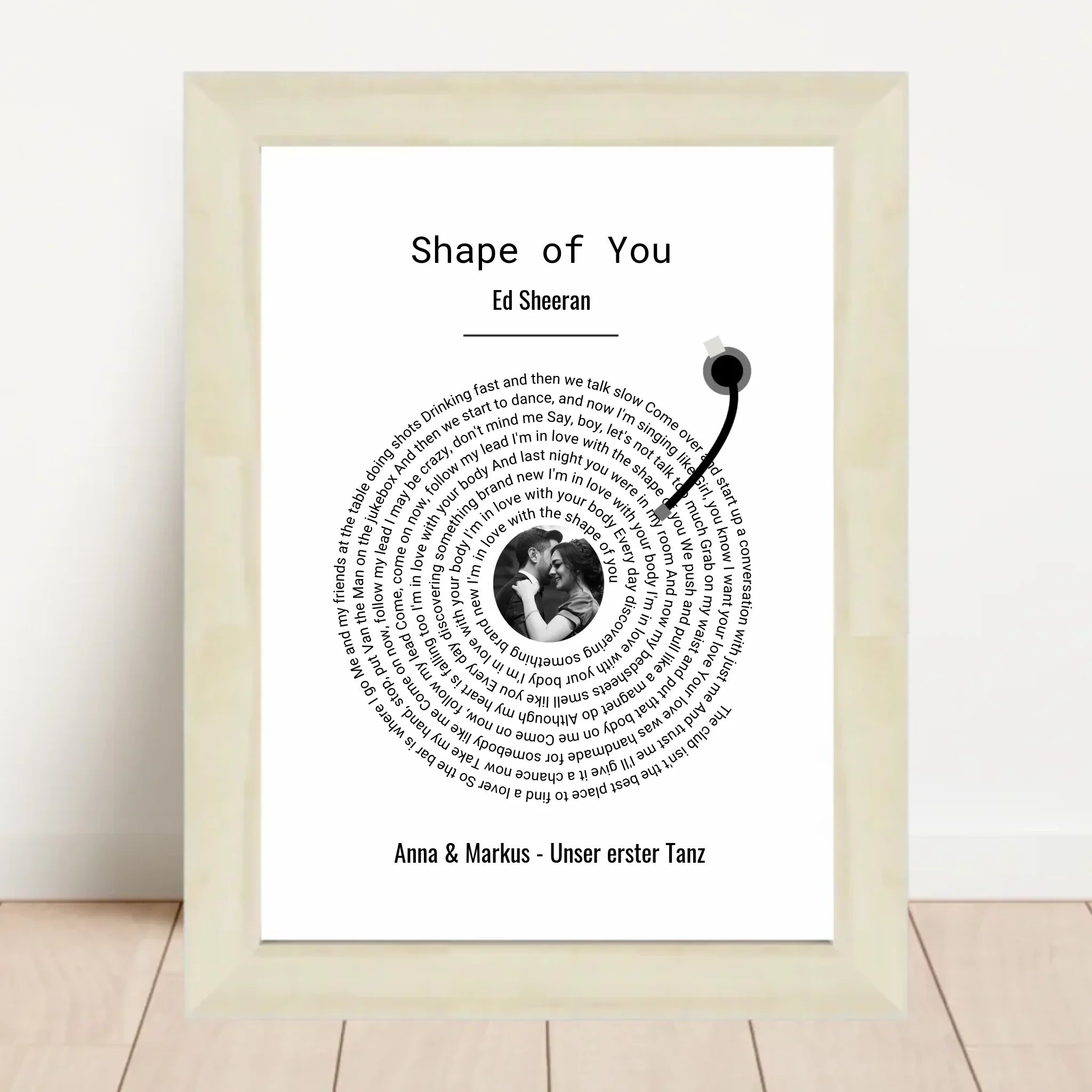 Hochzeitsgeschenk Brautpaar Songtext Musikposter mit Foto - Cantty