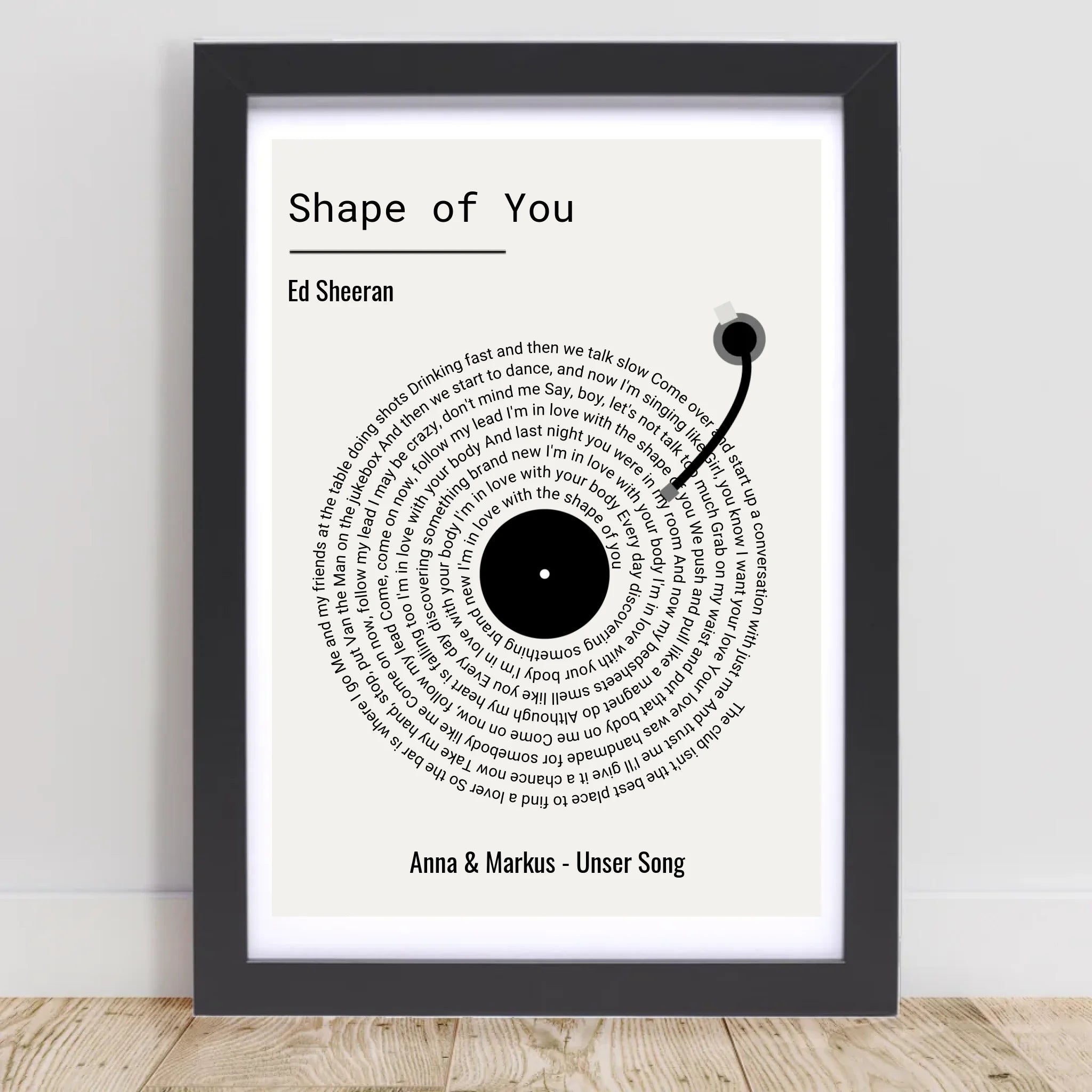 Paar Musikgeschenk Songtext Hochzeitstag Poster personalisierbar - Cantty