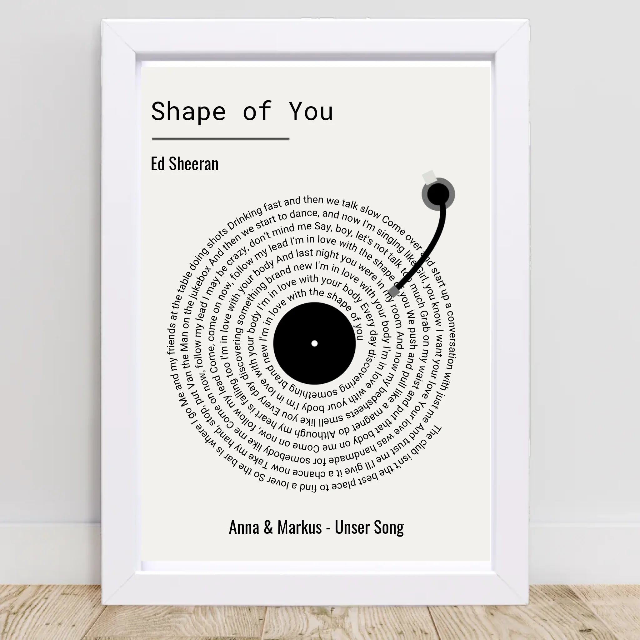 Paar Musikgeschenk Songtext Hochzeitstag Poster personalisierbar - Cantty