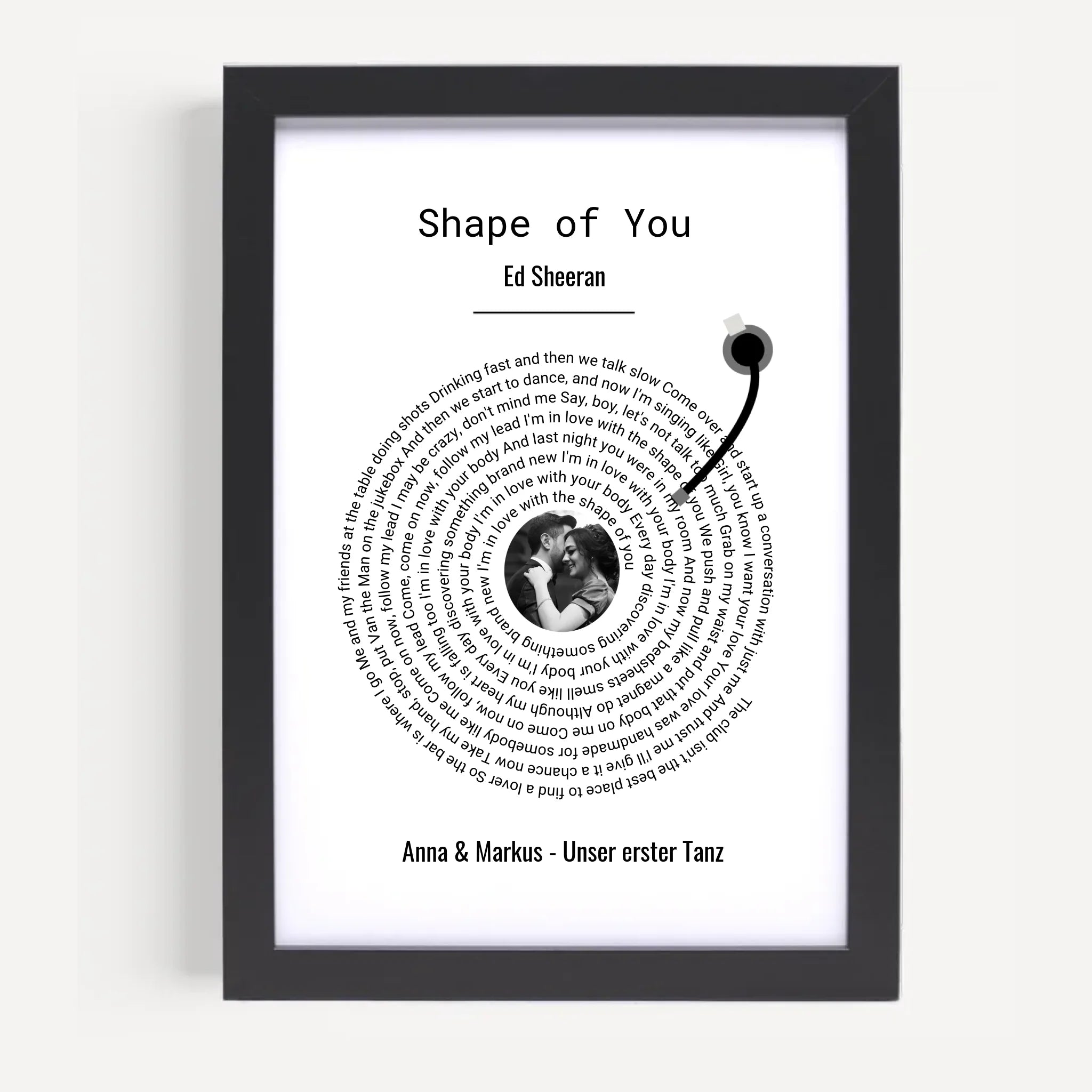 Hochzeitsgeschenk Brautpaar Songtext Musikposter mit Foto - Cantty