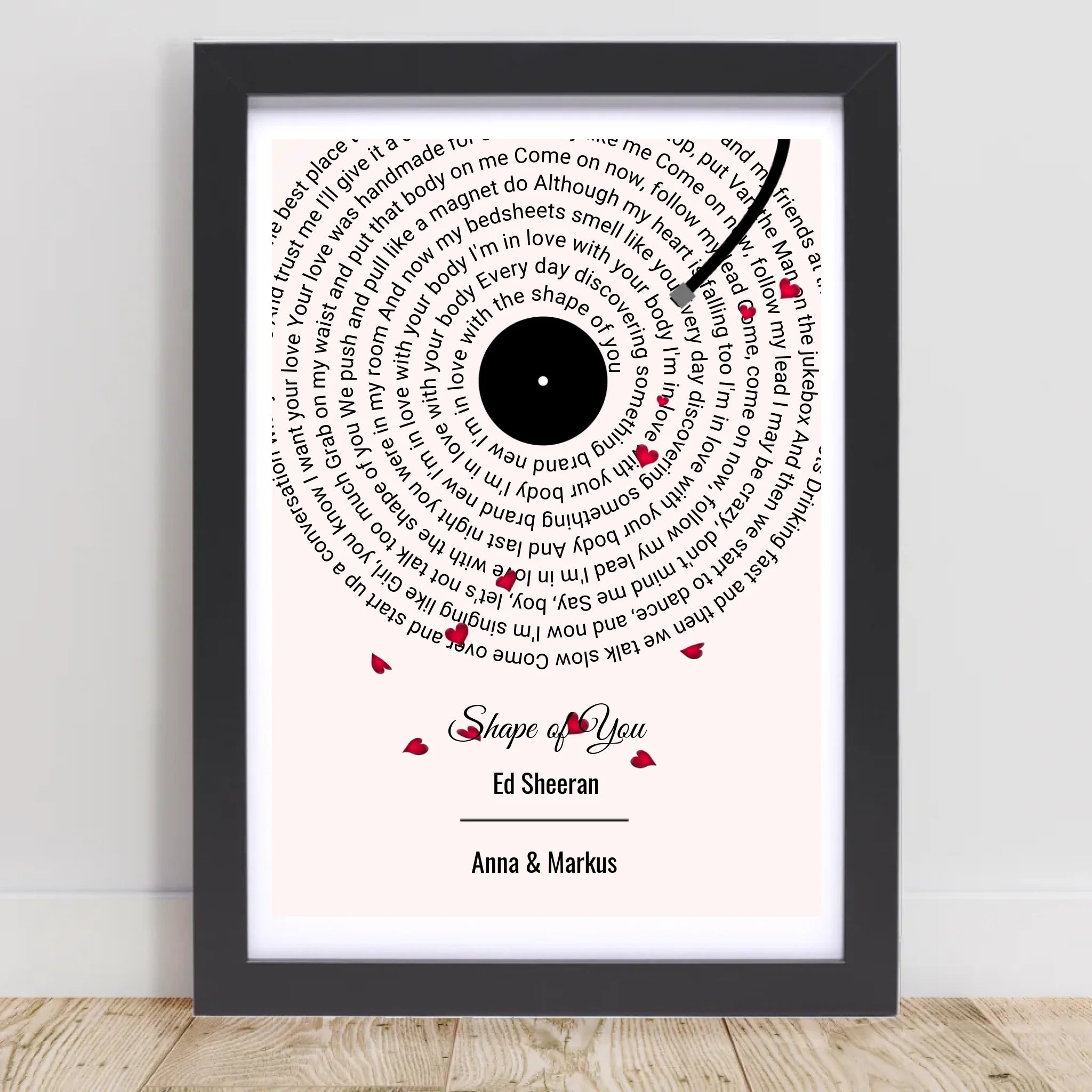 Hochzeitstagsgeschenk Paar Lieblingssongtext Poster personalisierbar - Cantty