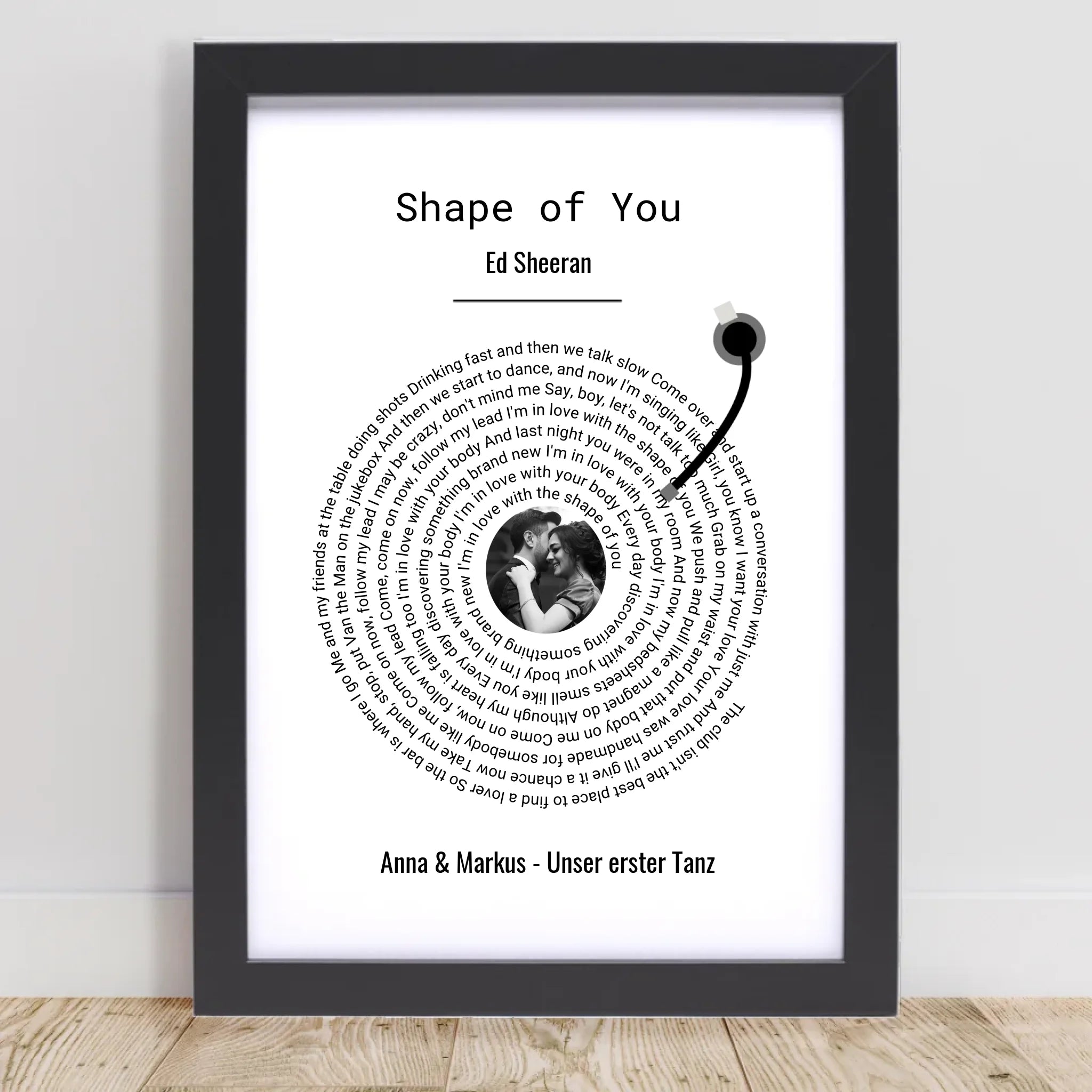 Hochzeitsgeschenk Brautpaar Songtext Musikposter mit Foto - Cantty