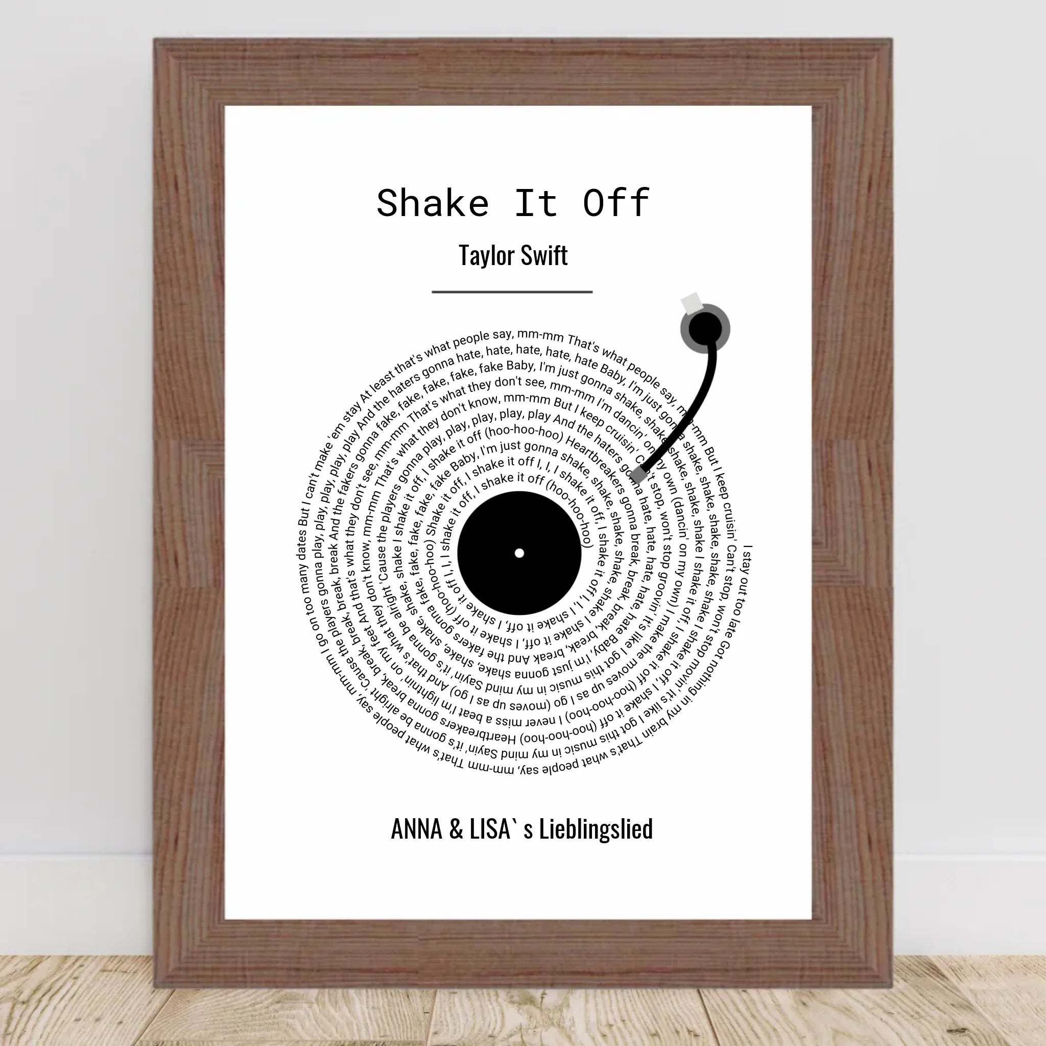 Schwester Songtext Musikposter Geschenk Geburtstag & Weihnachten - Cantty