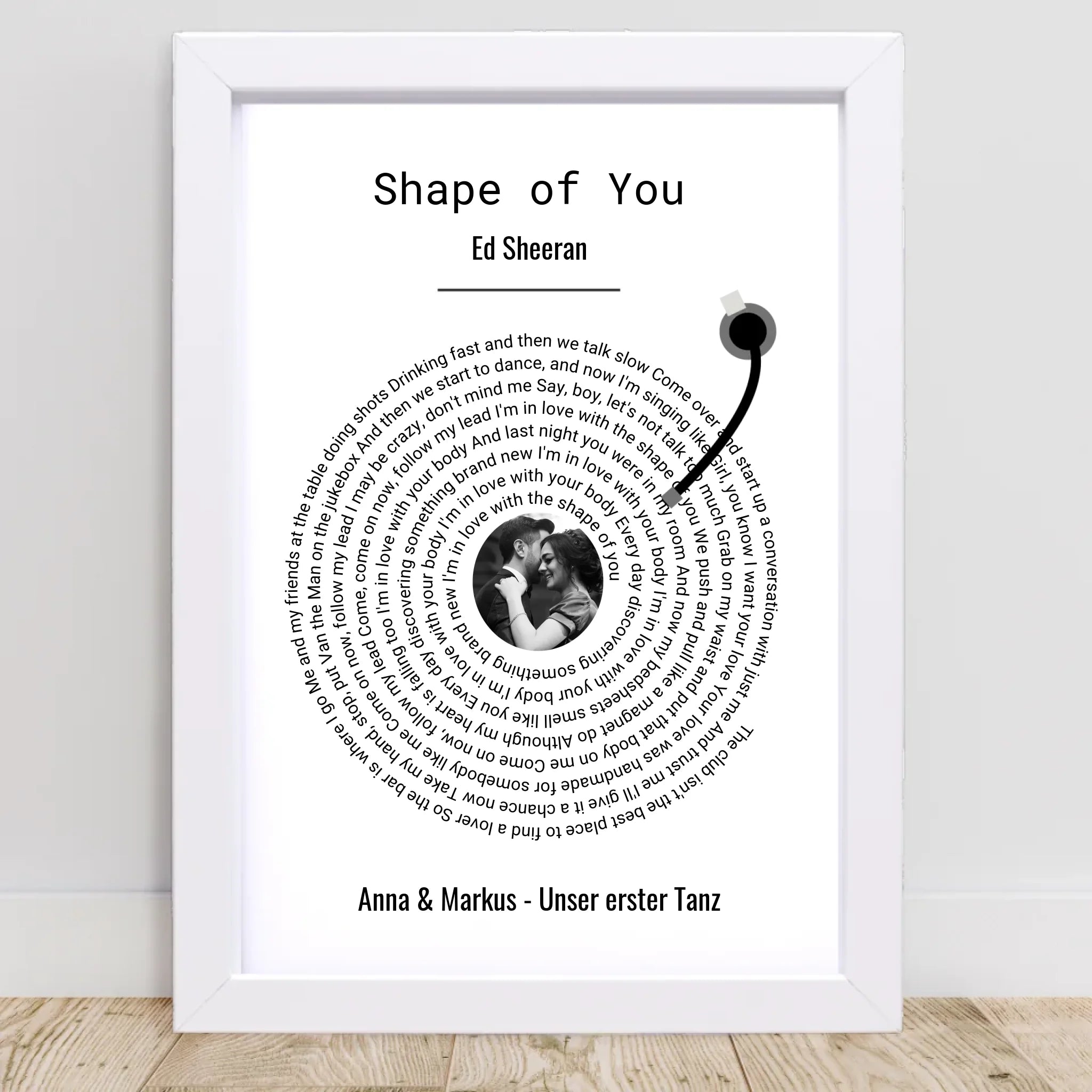 Hochzeitsgeschenk Brautpaar Songtext Musikposter mit Foto - Cantty