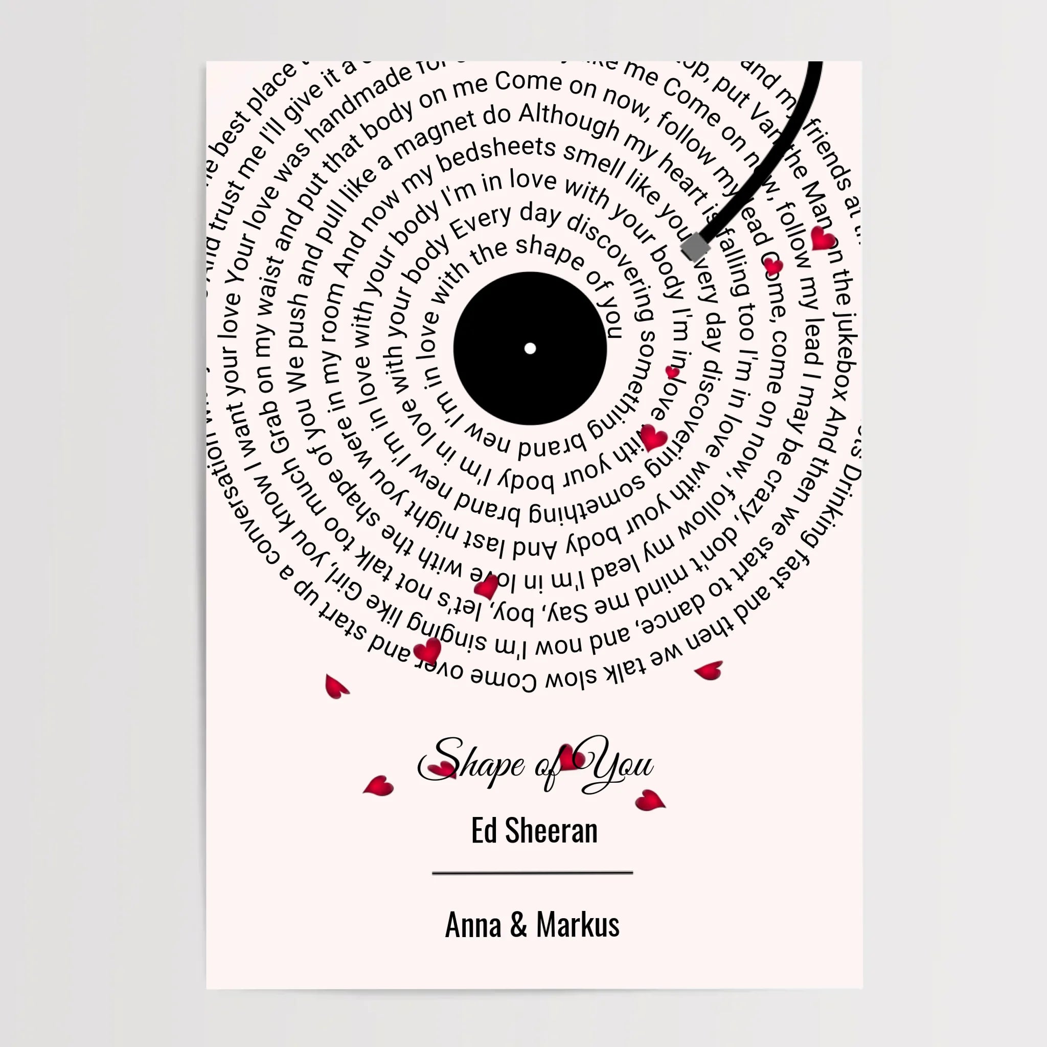 Hochzeitstagsgeschenk Paar Lieblingssongtext Poster personalisierbar - Cantty