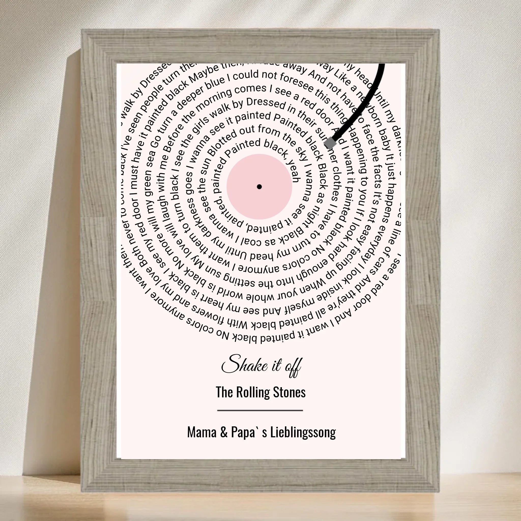 Eltern Weihnachtsgeschenk Lieblingssong mit Text Poster - Cantty