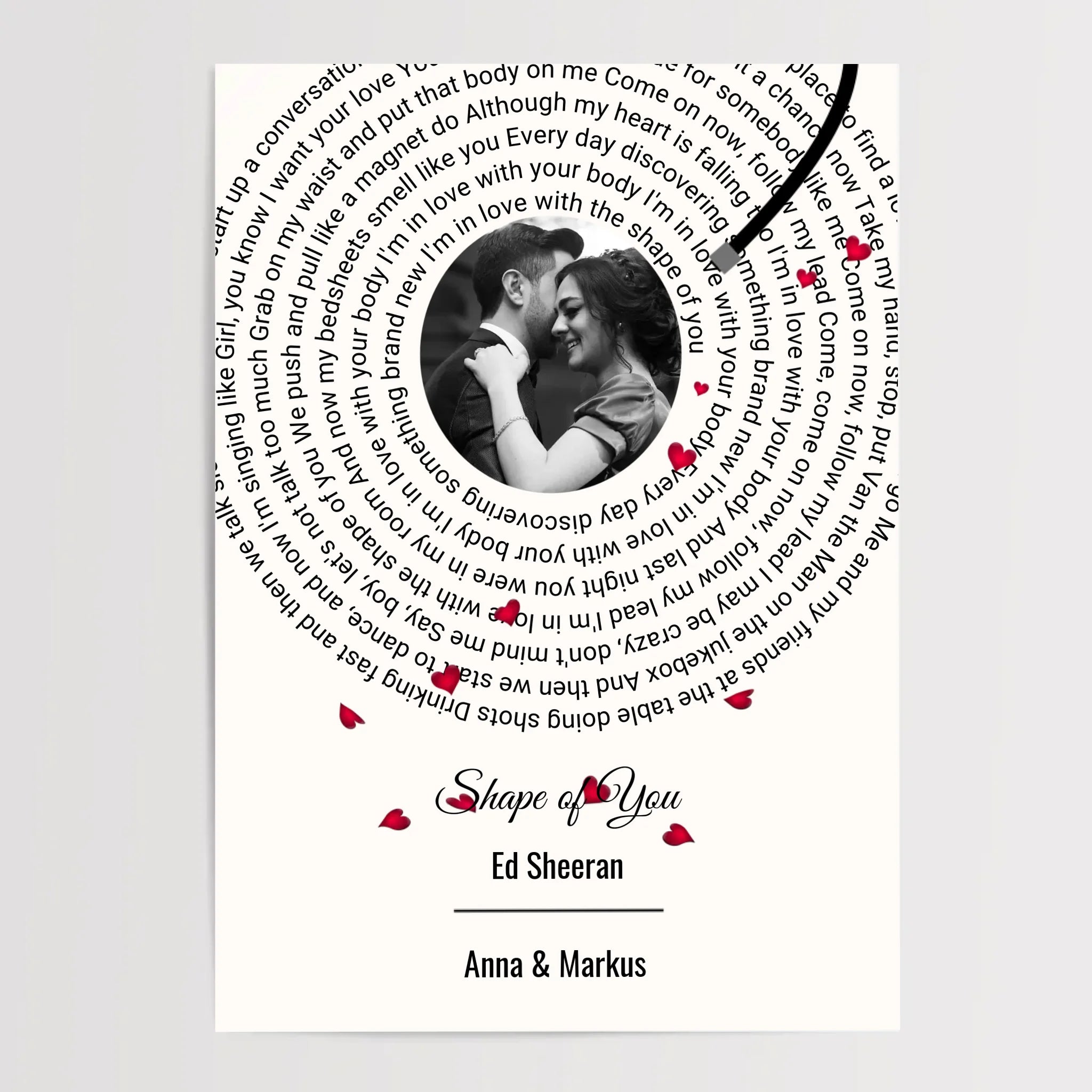 Jahrestag Geschennk Bild Lieblingssong Poster mit Paar Foto - Cantty