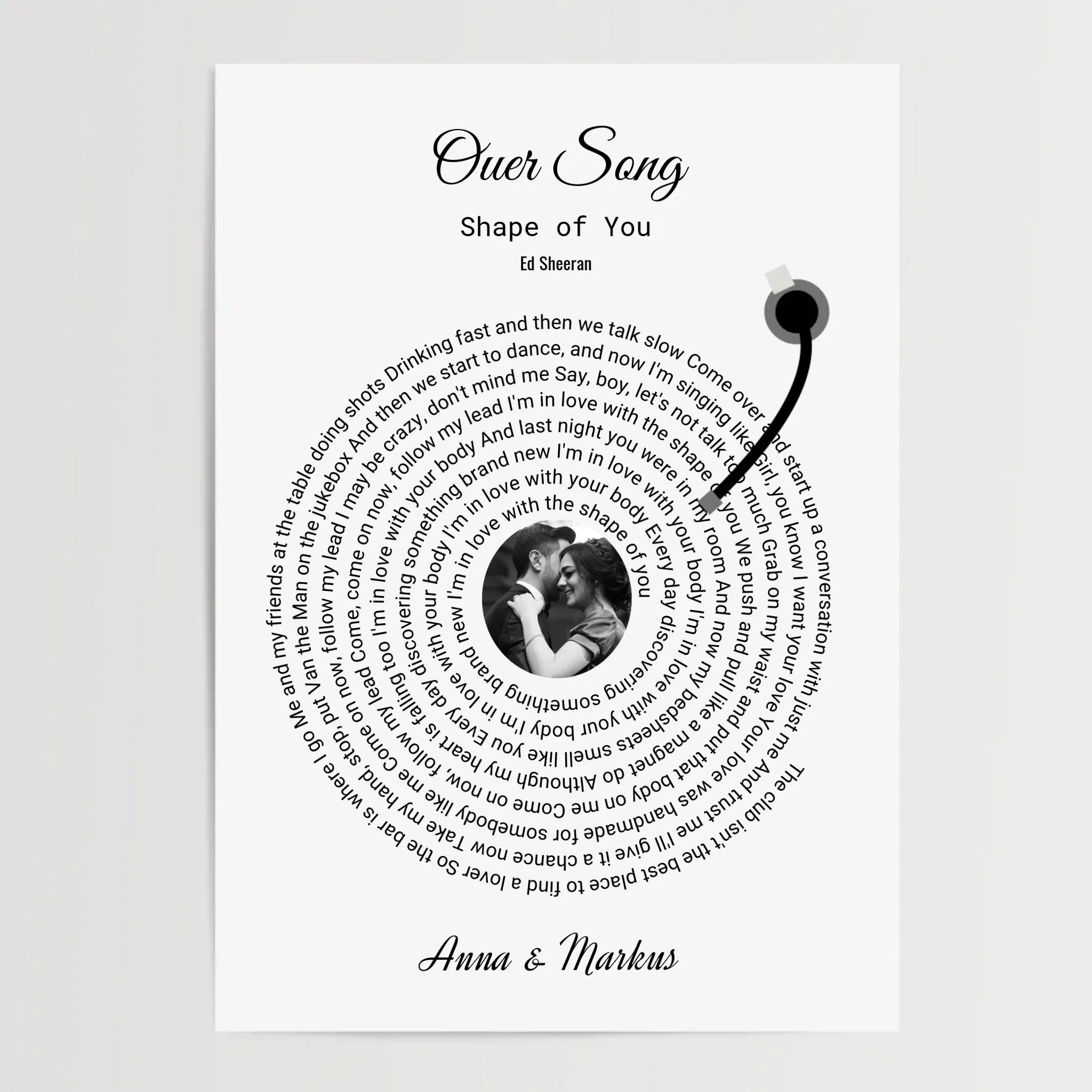 Liebespaar romantisches unser Song Poster Geschenk personalisierbar - Cantty