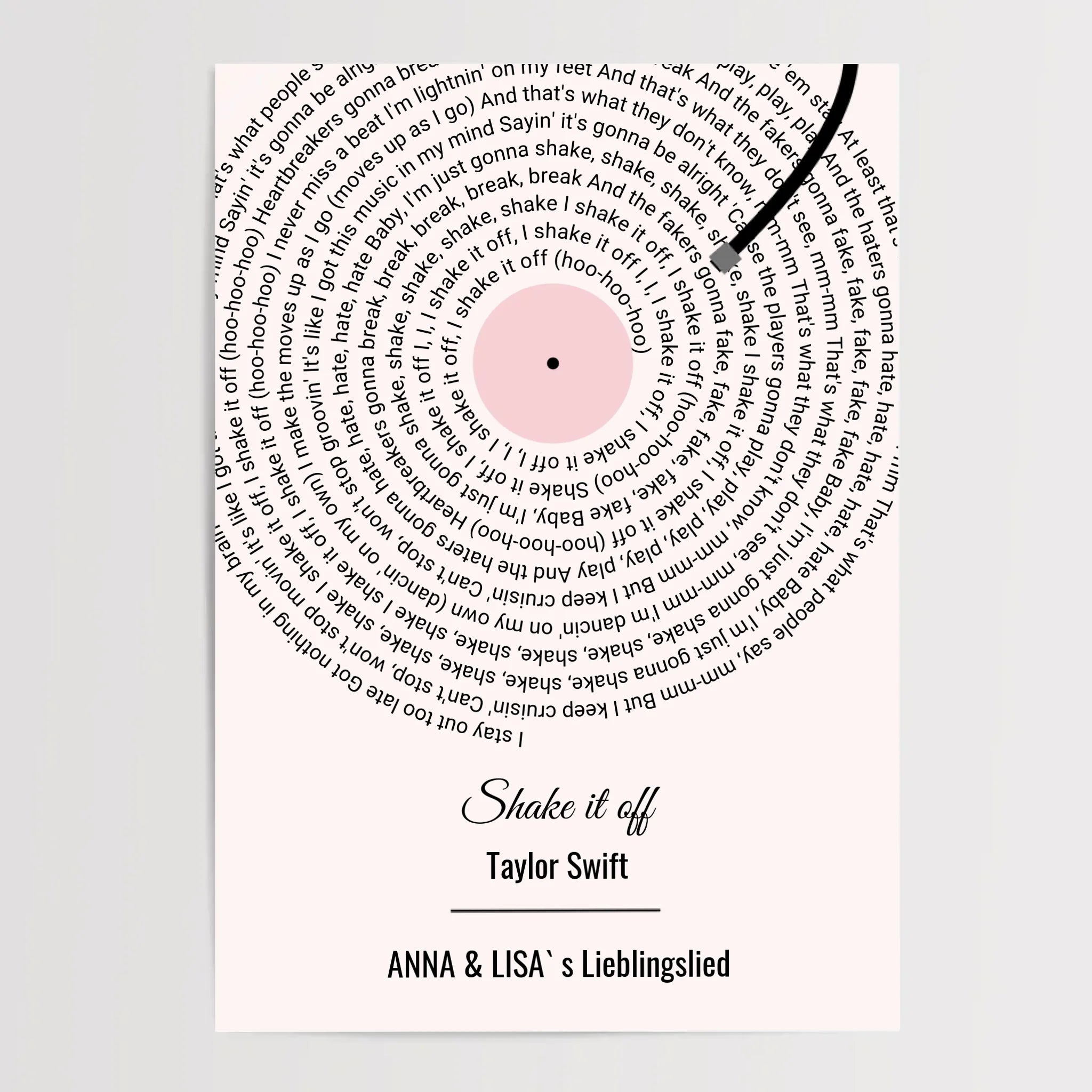 Beste Freundin Lieblingslied Songtext Geschenk Poster personalisierbar - Cantty