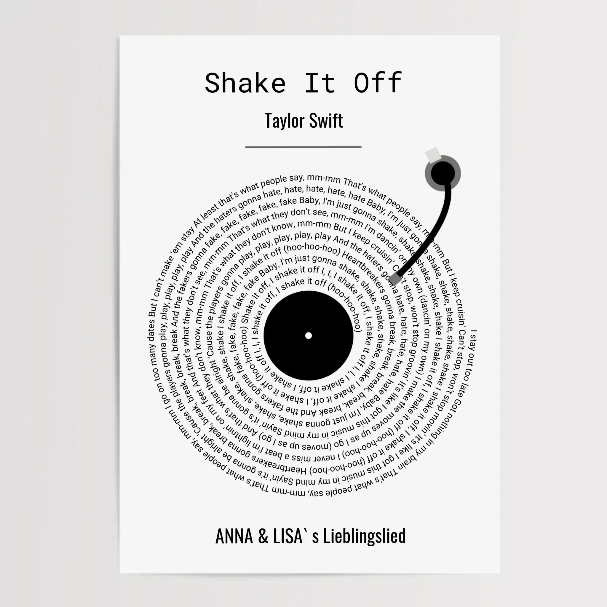 Schwester Songtext Musikposter Geschenk Geburtstag & Weihnachten - Cantty