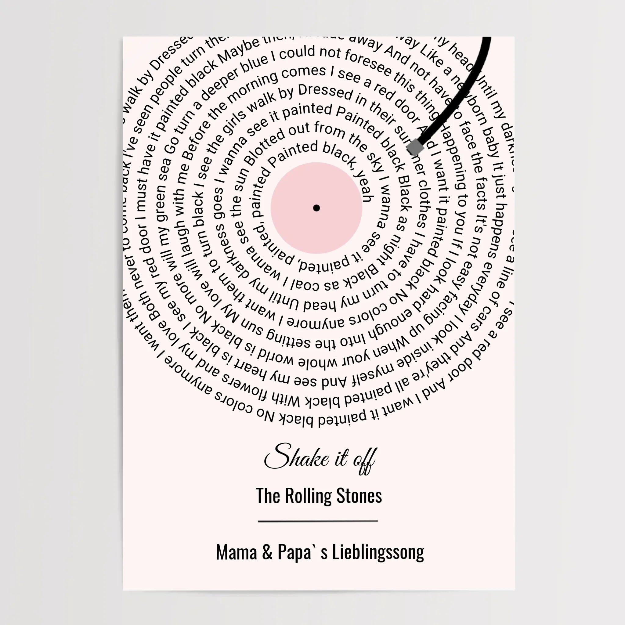 Eltern Weihnachtsgeschenk Lieblingssong mit Text Poster - Cantty