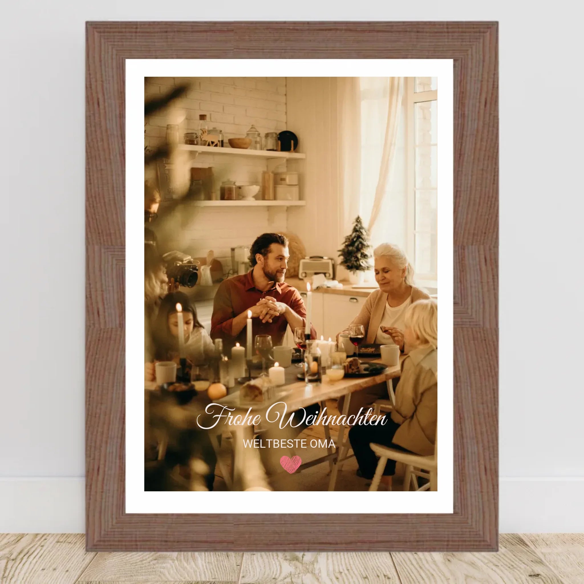 Oma Foto Weihnachtsgeschenk Poster mit Bilderrahmen personalisierbar - Cantty